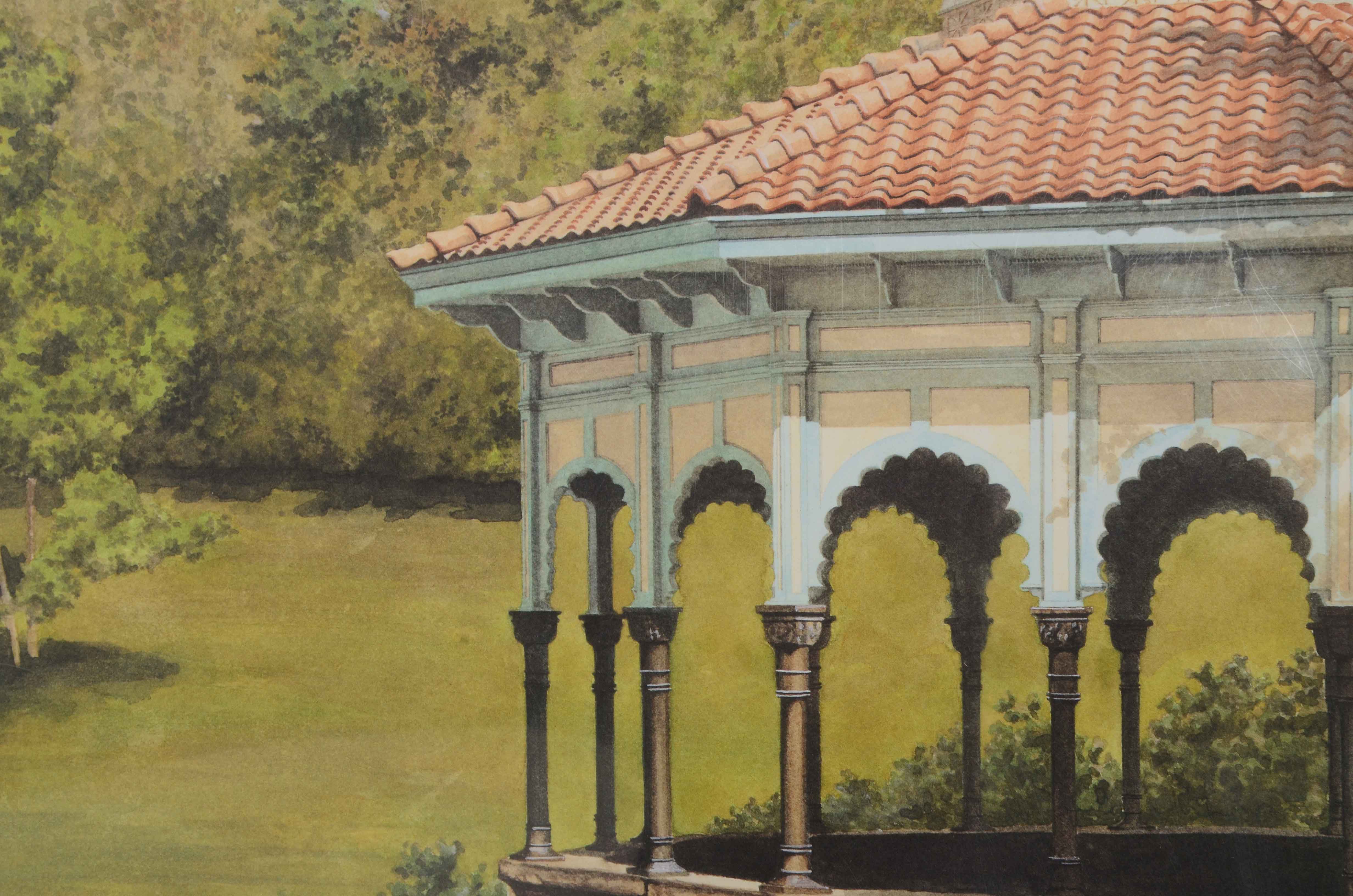 Sharon M. Stanton 1991 Limited Edition Offset Lithograph "Eden Park Gazebo"