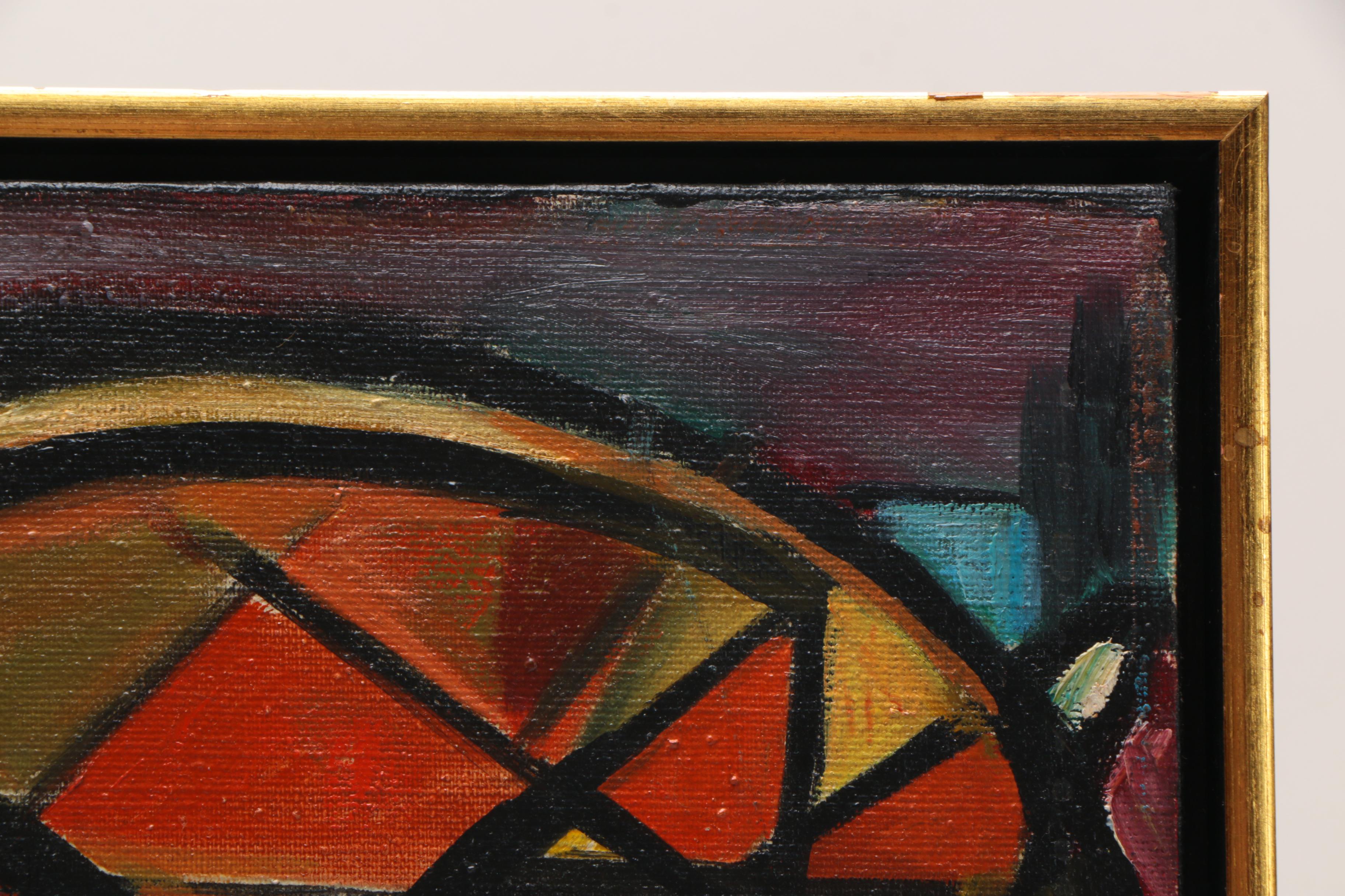 1959 M. W. Dominick Abstract Oil Painting on Canvas "Steeds"