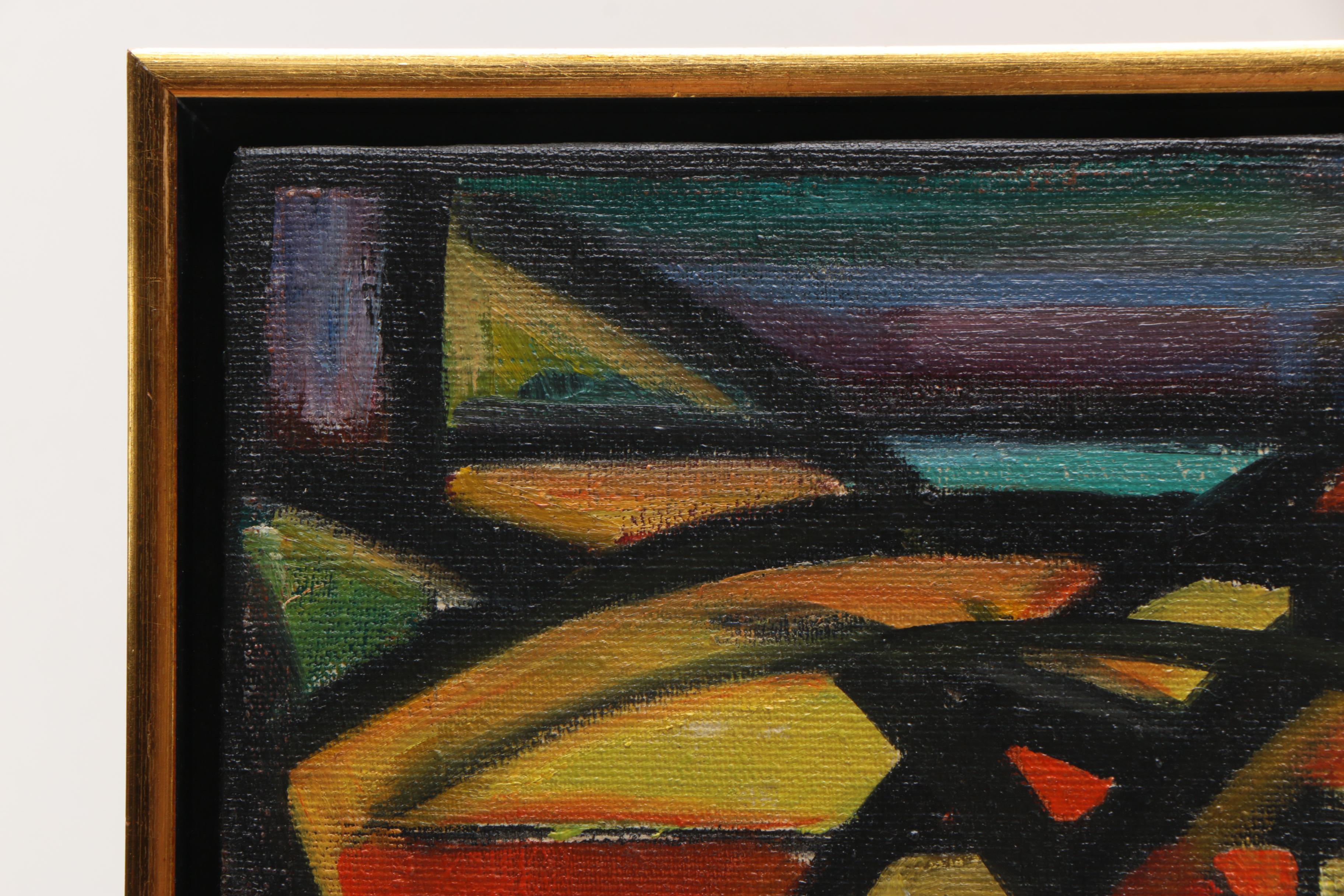 1959 M. W. Dominick Abstract Oil Painting on Canvas "Steeds"