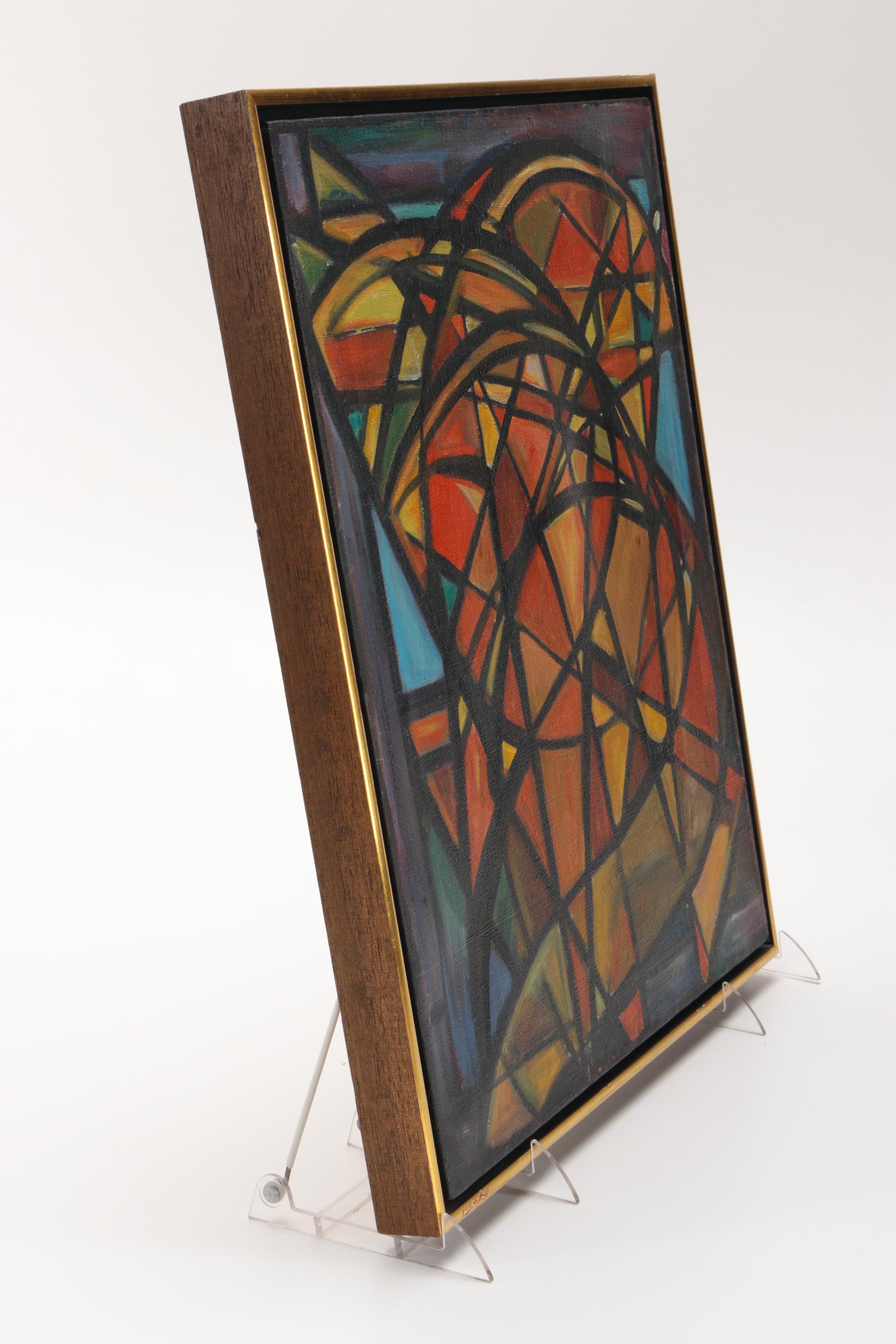 1959 M. W. Dominick Abstract Oil Painting on Canvas "Steeds"