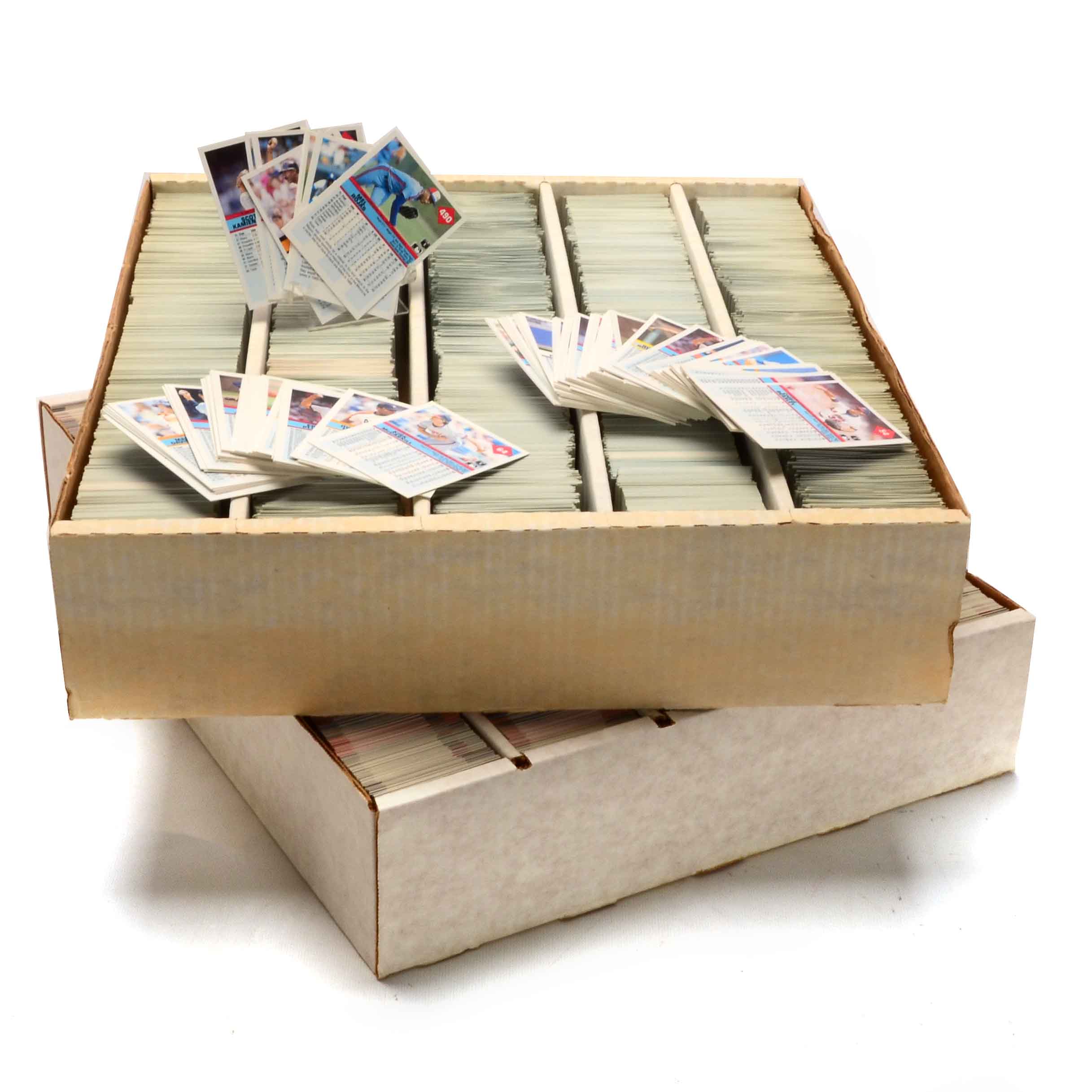 Two Monster Boxes Filled With Football and Baseball Cards