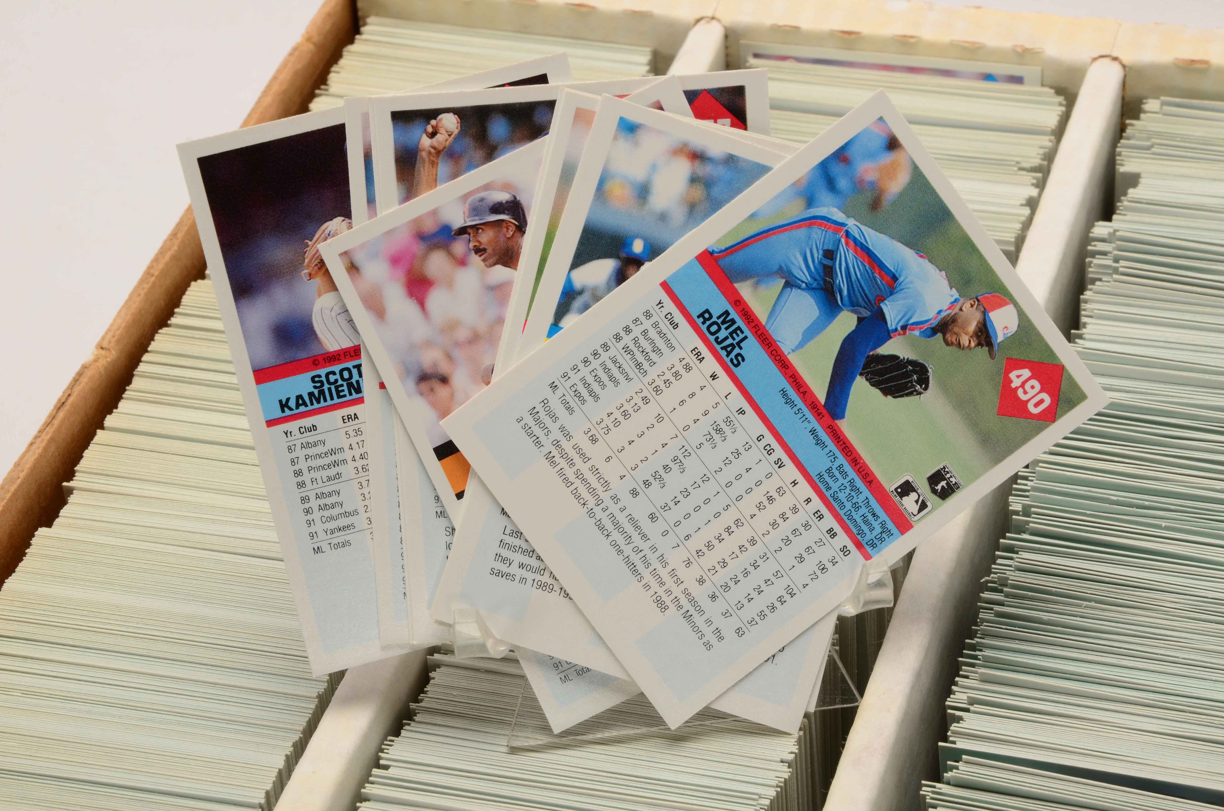 Two Monster Boxes Filled With Football and Baseball Cards