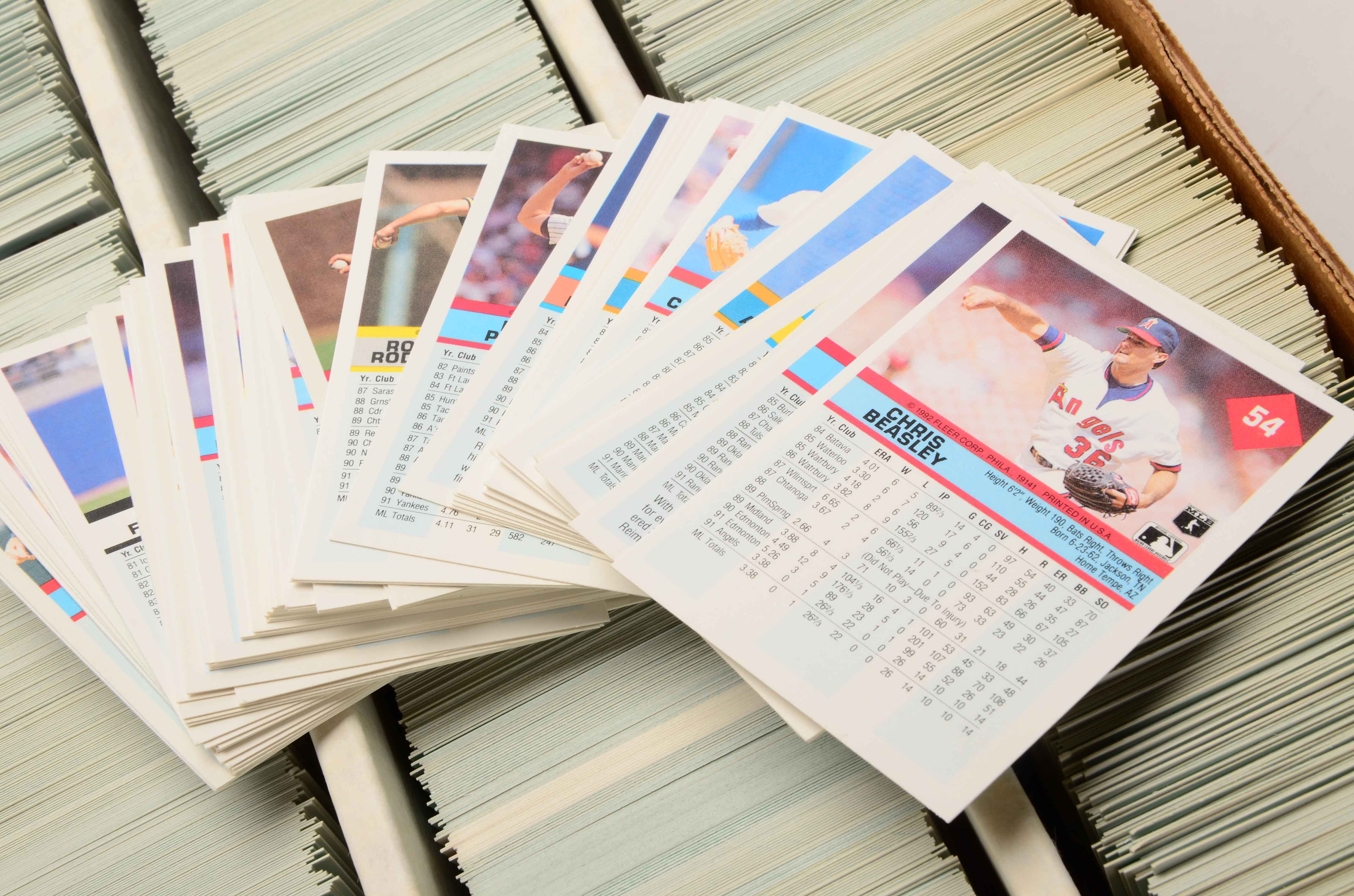 Two Monster Boxes Filled With Football and Baseball Cards