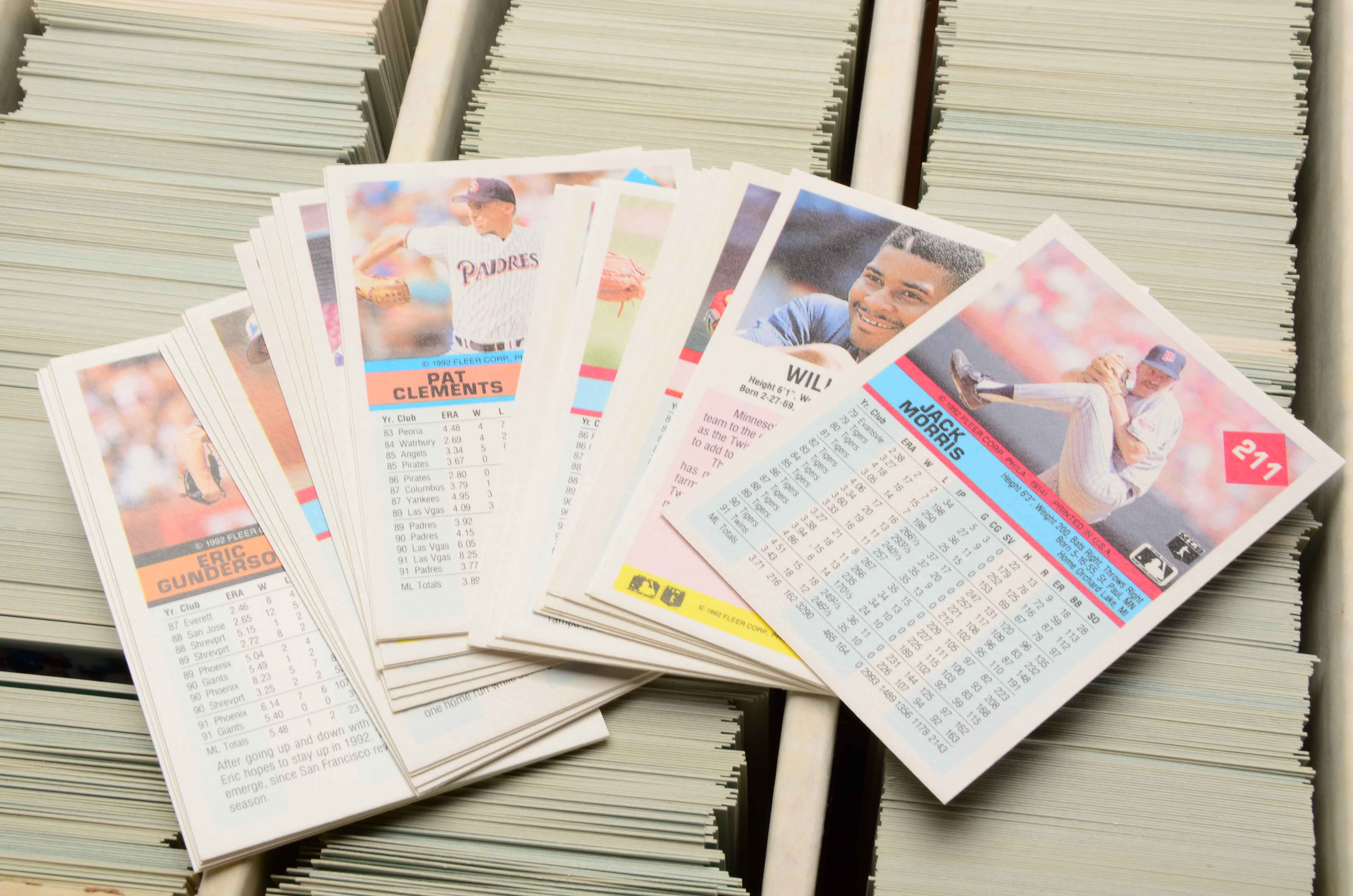 Two Monster Boxes Filled With Football and Baseball Cards