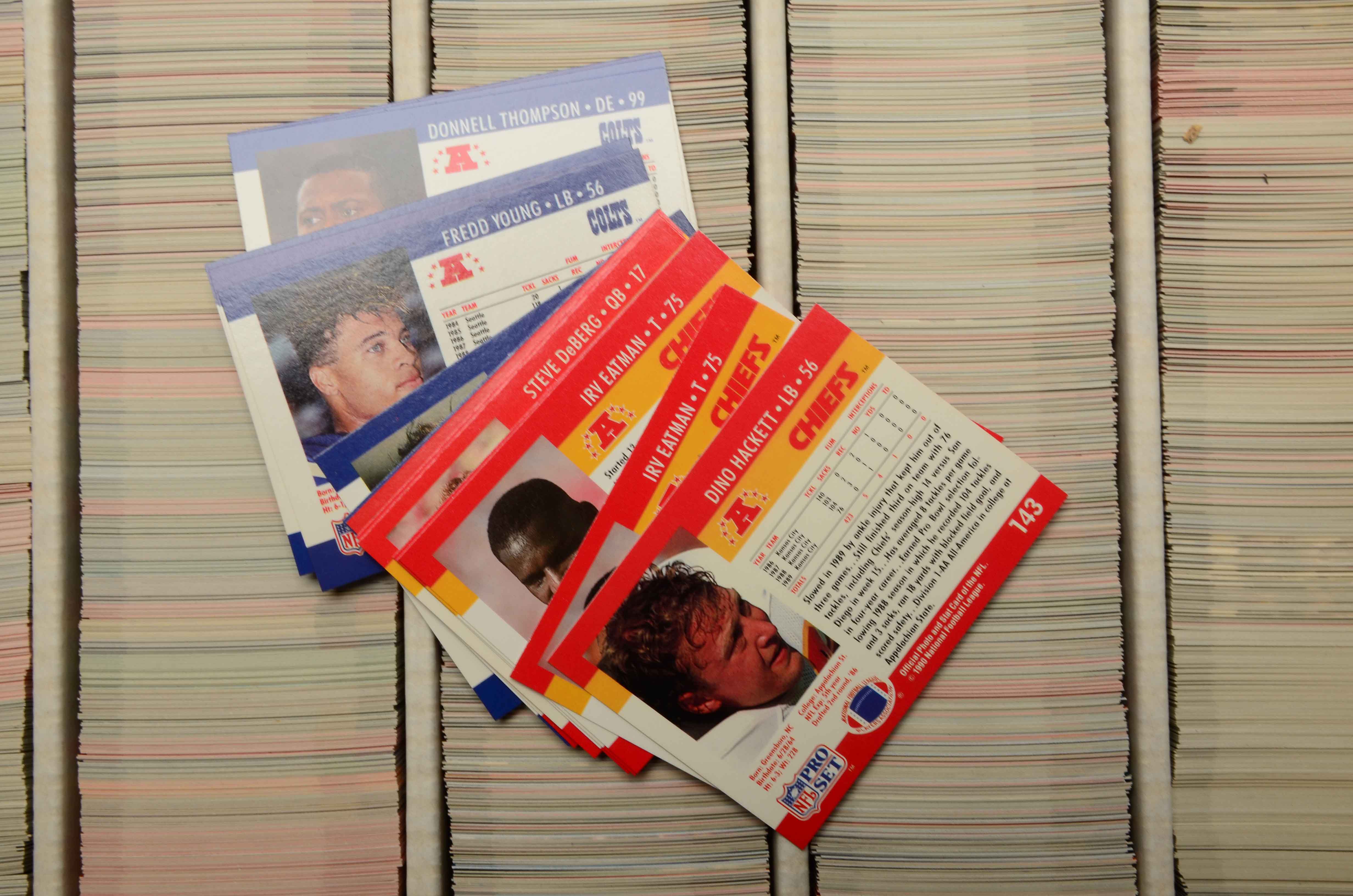 Two Monster Boxes Filled With Football and Baseball Cards