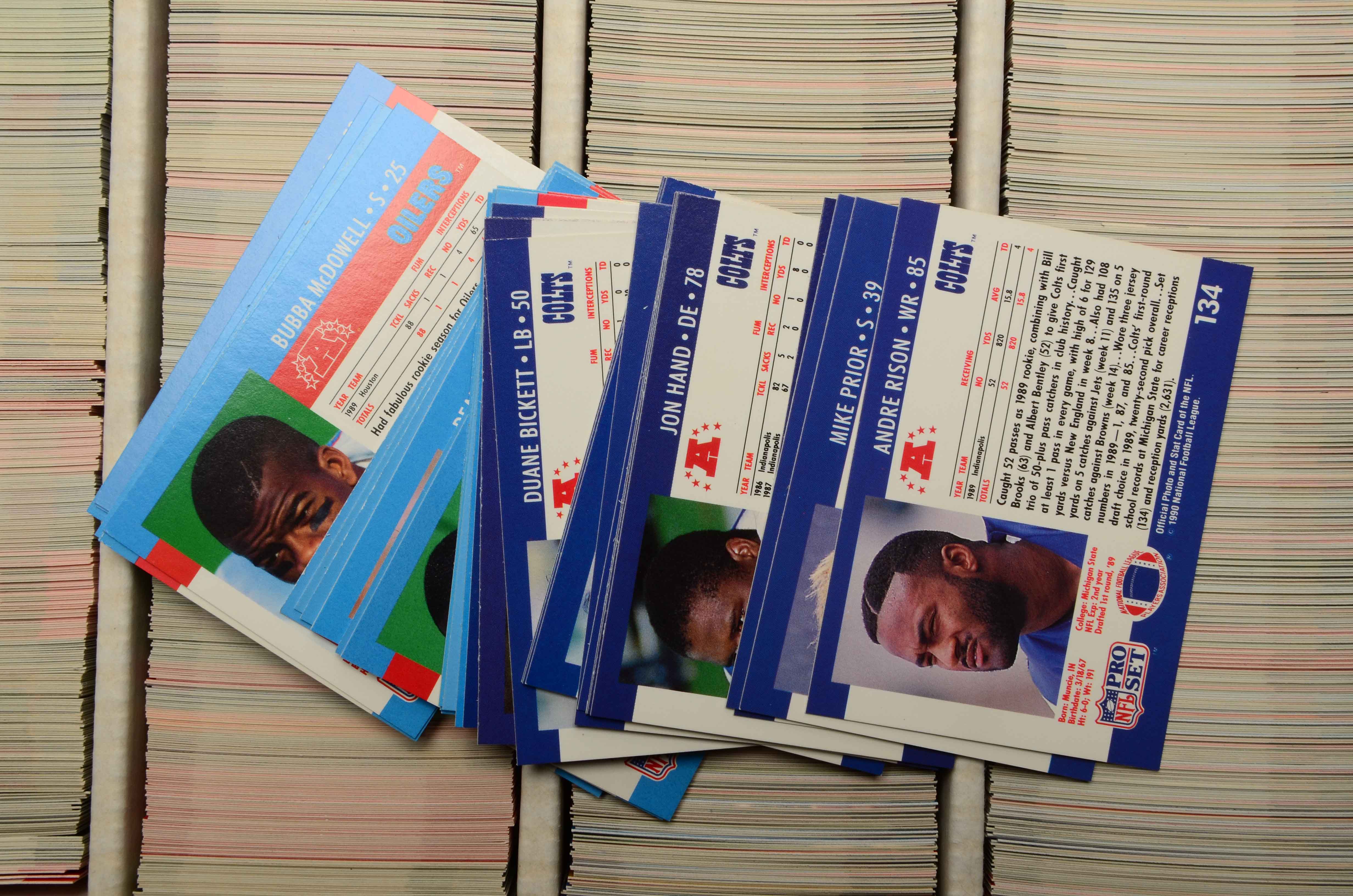 Two Monster Boxes Filled With Football and Baseball Cards