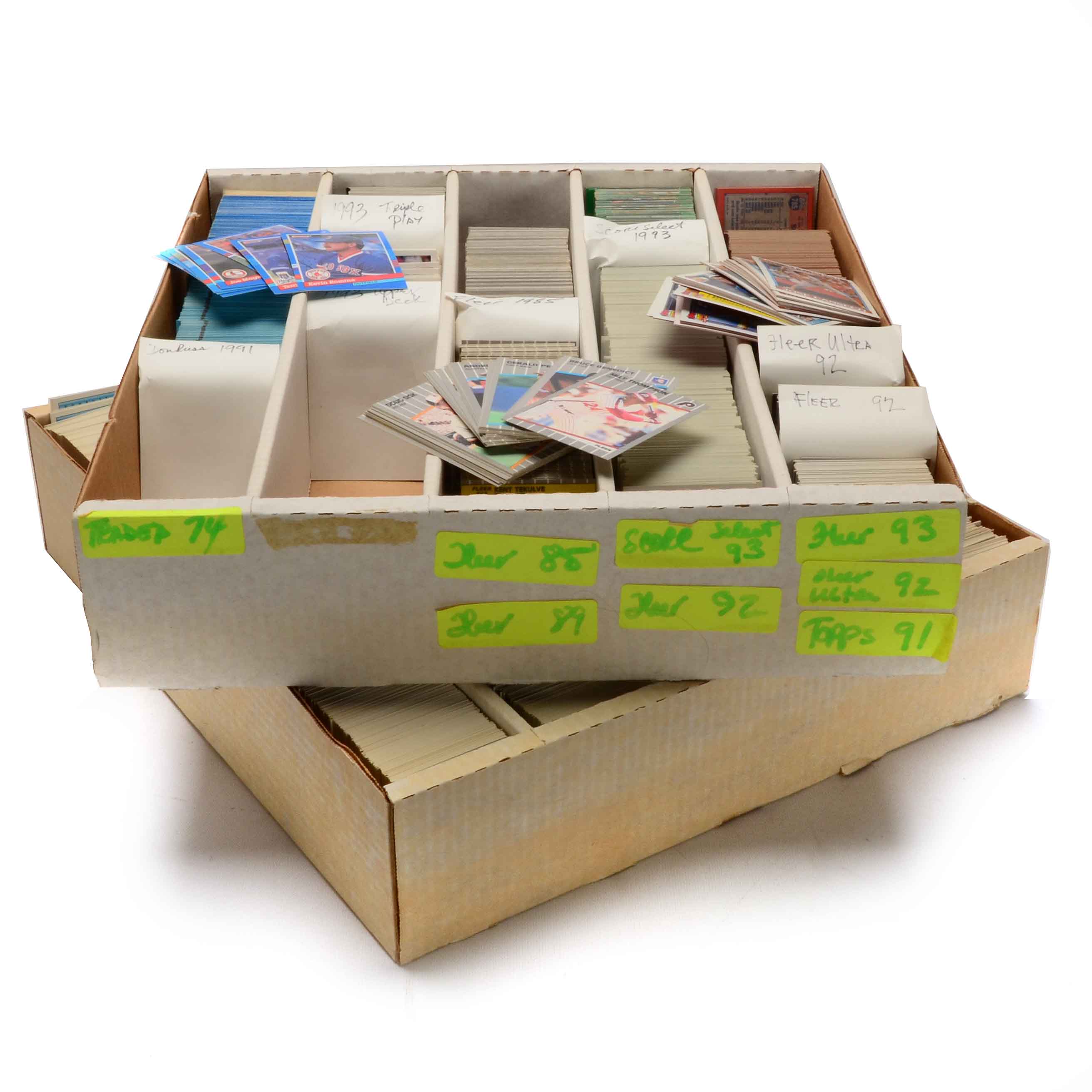 Two Monster Boxes Filled With Baseball Cards