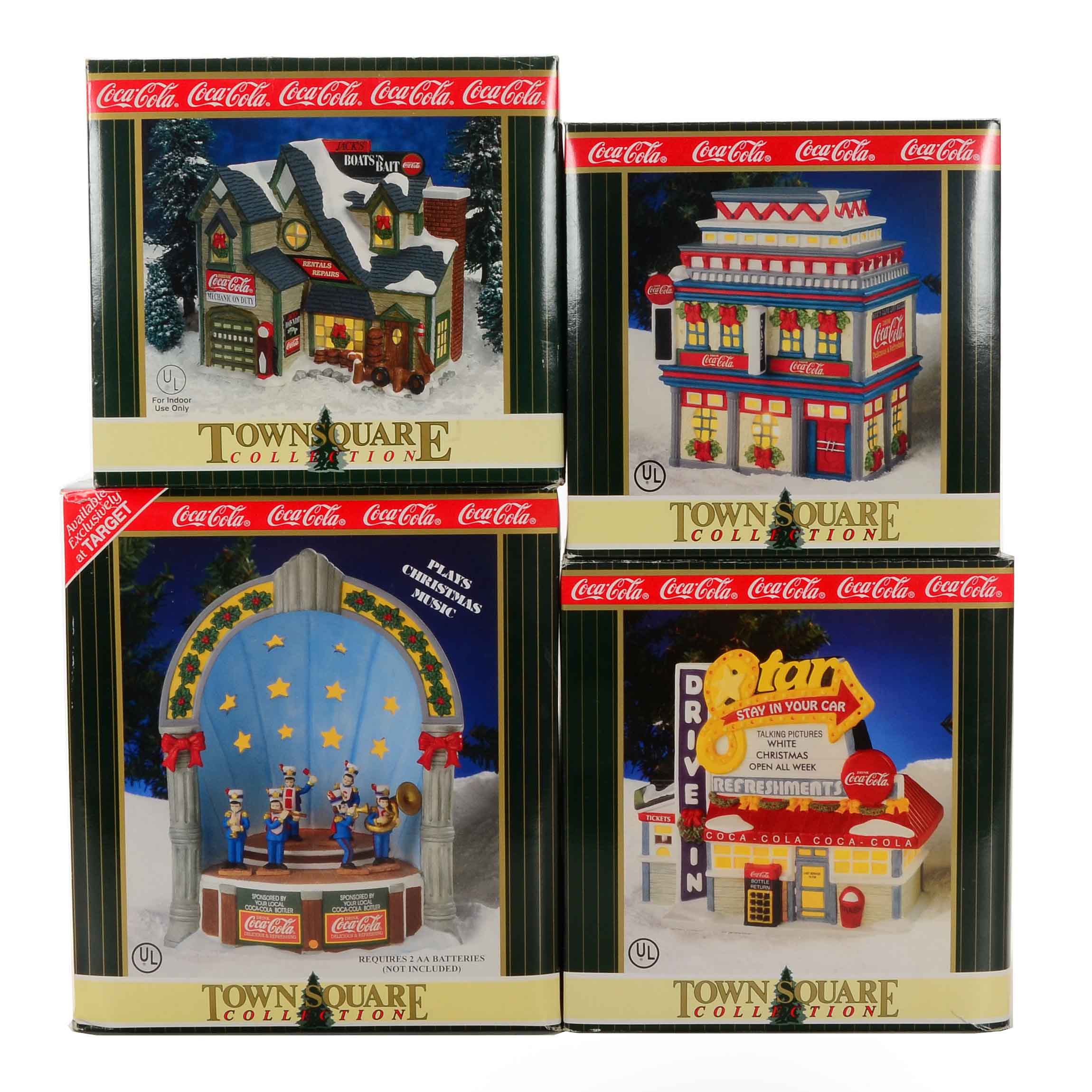 Four 1998 Coca-Cola "Town Square" Collectibles