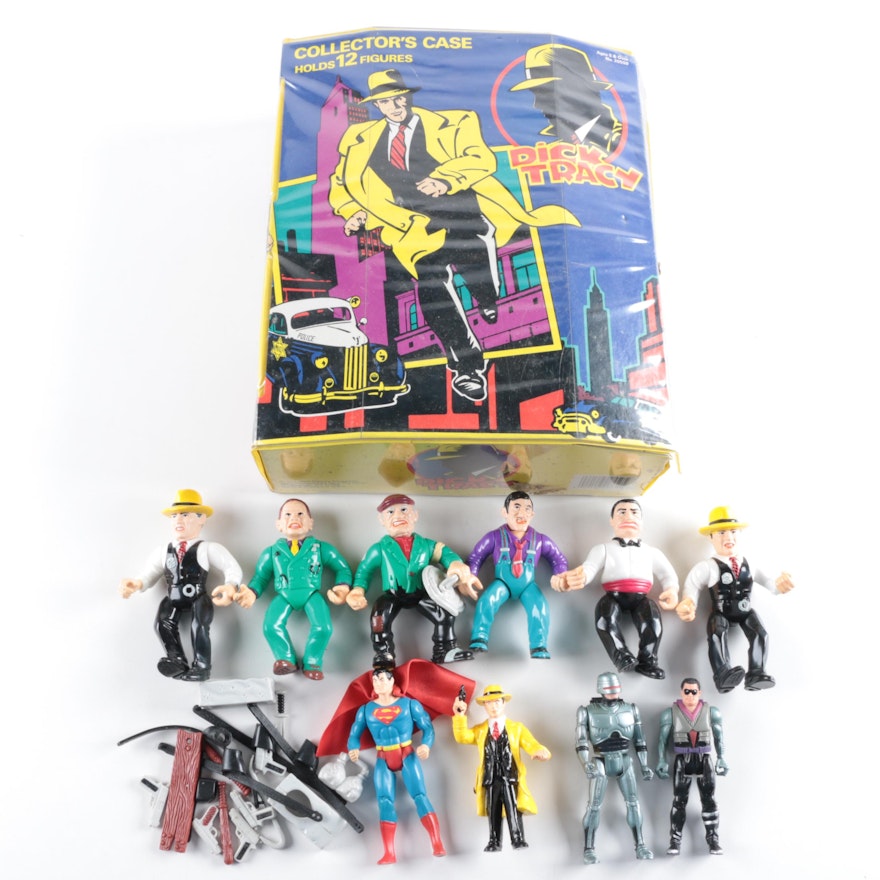 Assorted Action Figures and Dick Tracy Collector's Case