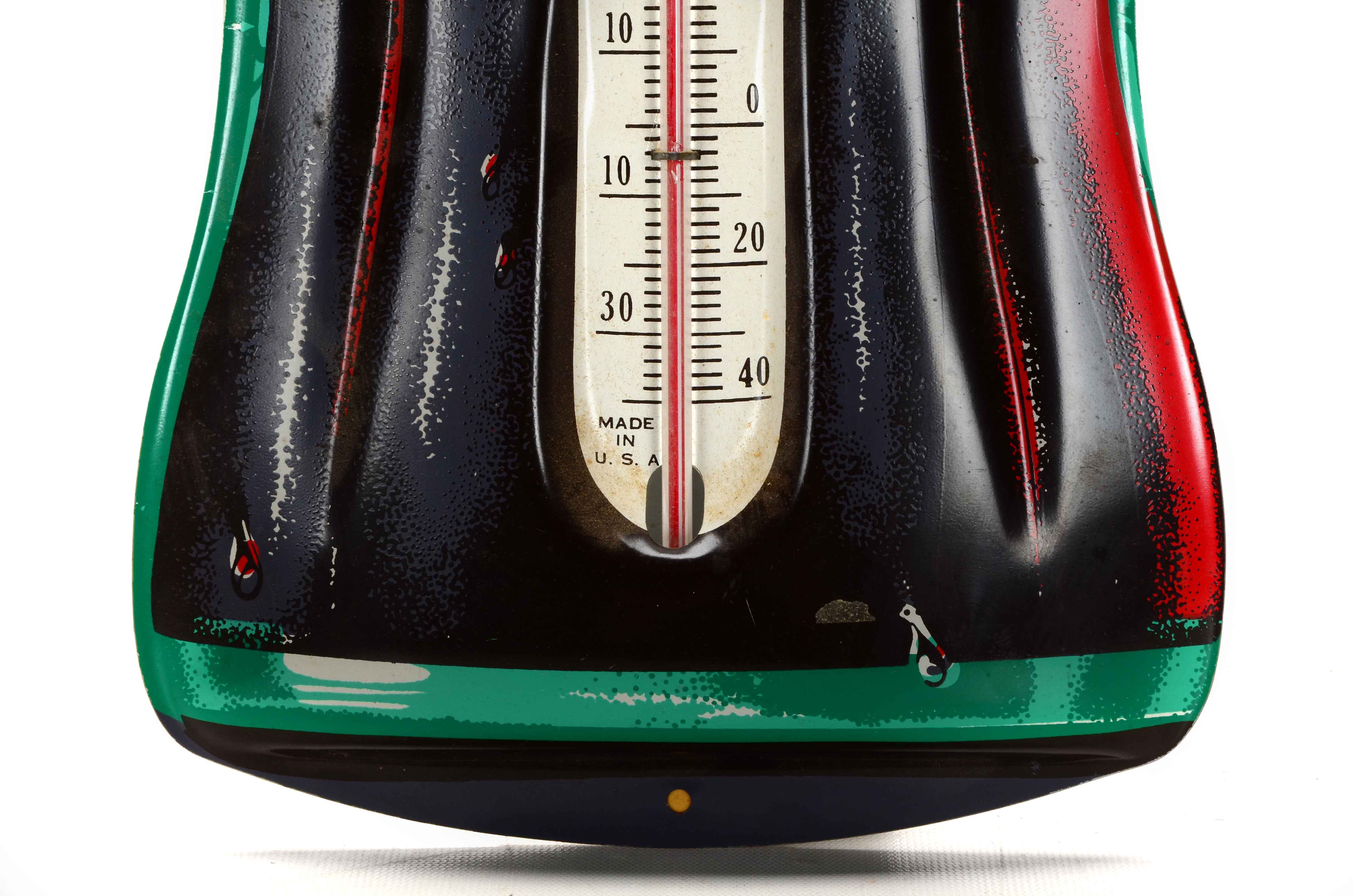 Large Coca-Cola Metal Advertising Thermometer