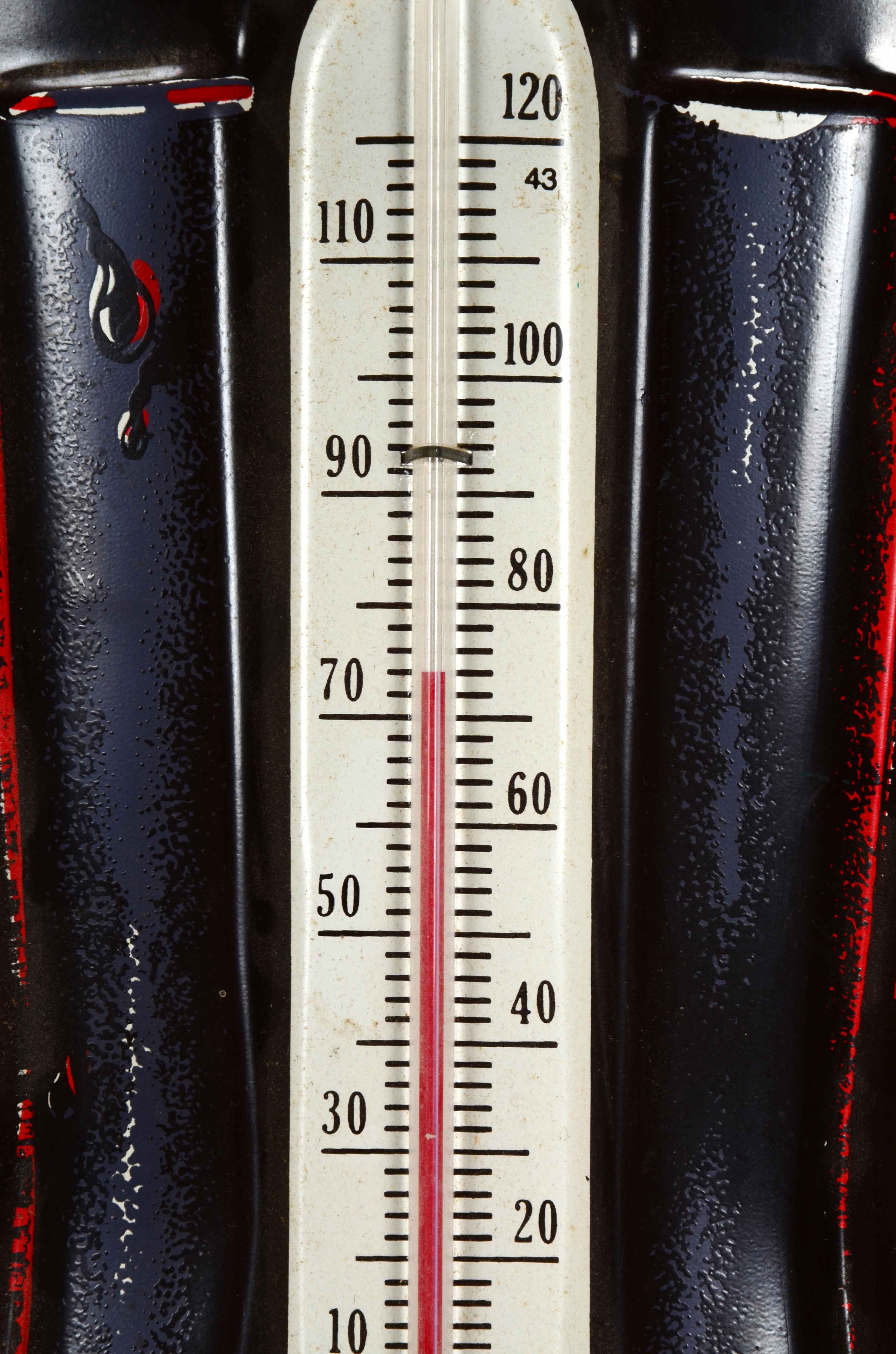 Large Coca-Cola Metal Advertising Thermometer