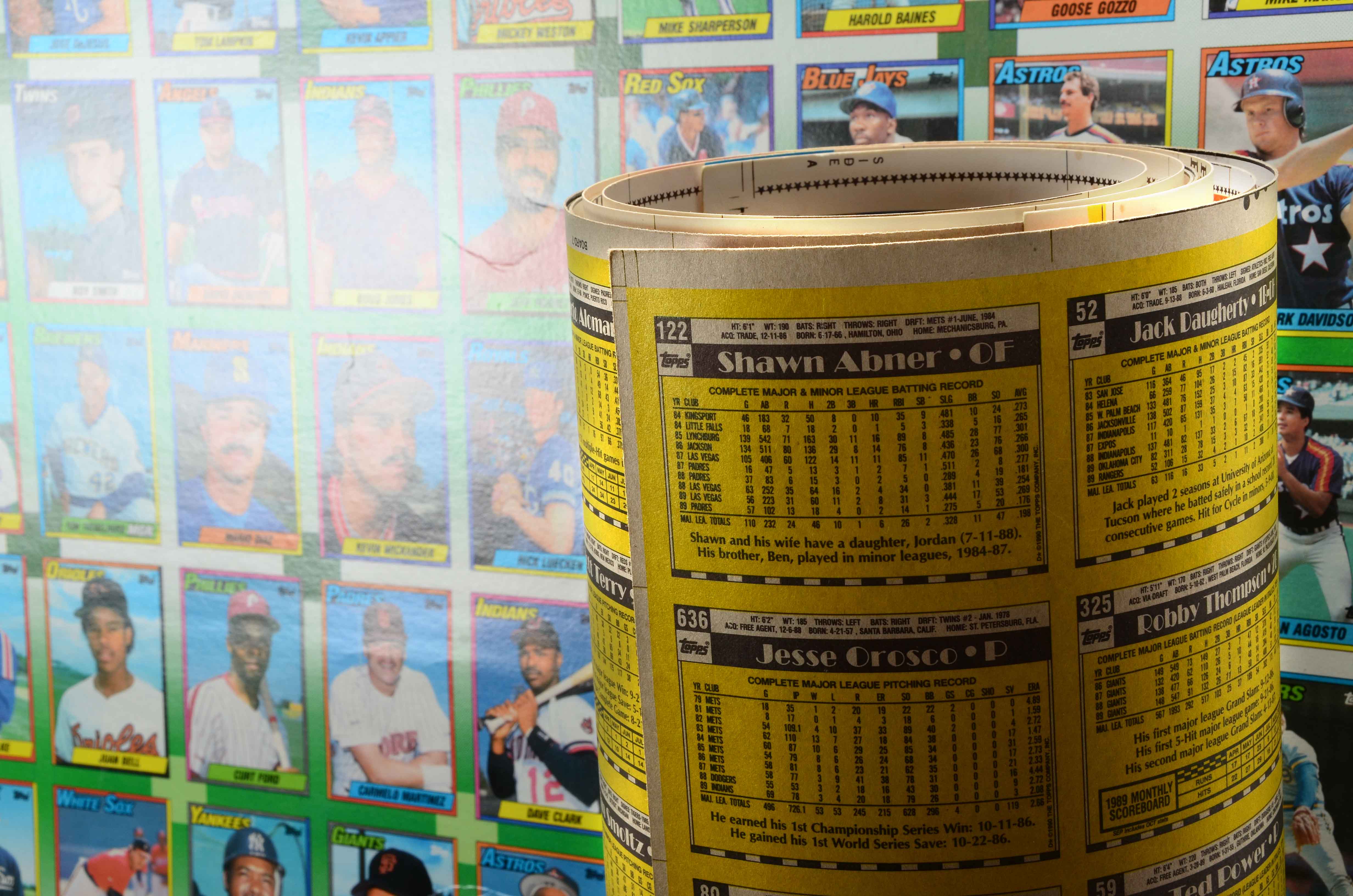 Four Early 1990s Topps Baseball Cards Uncut Sheets
