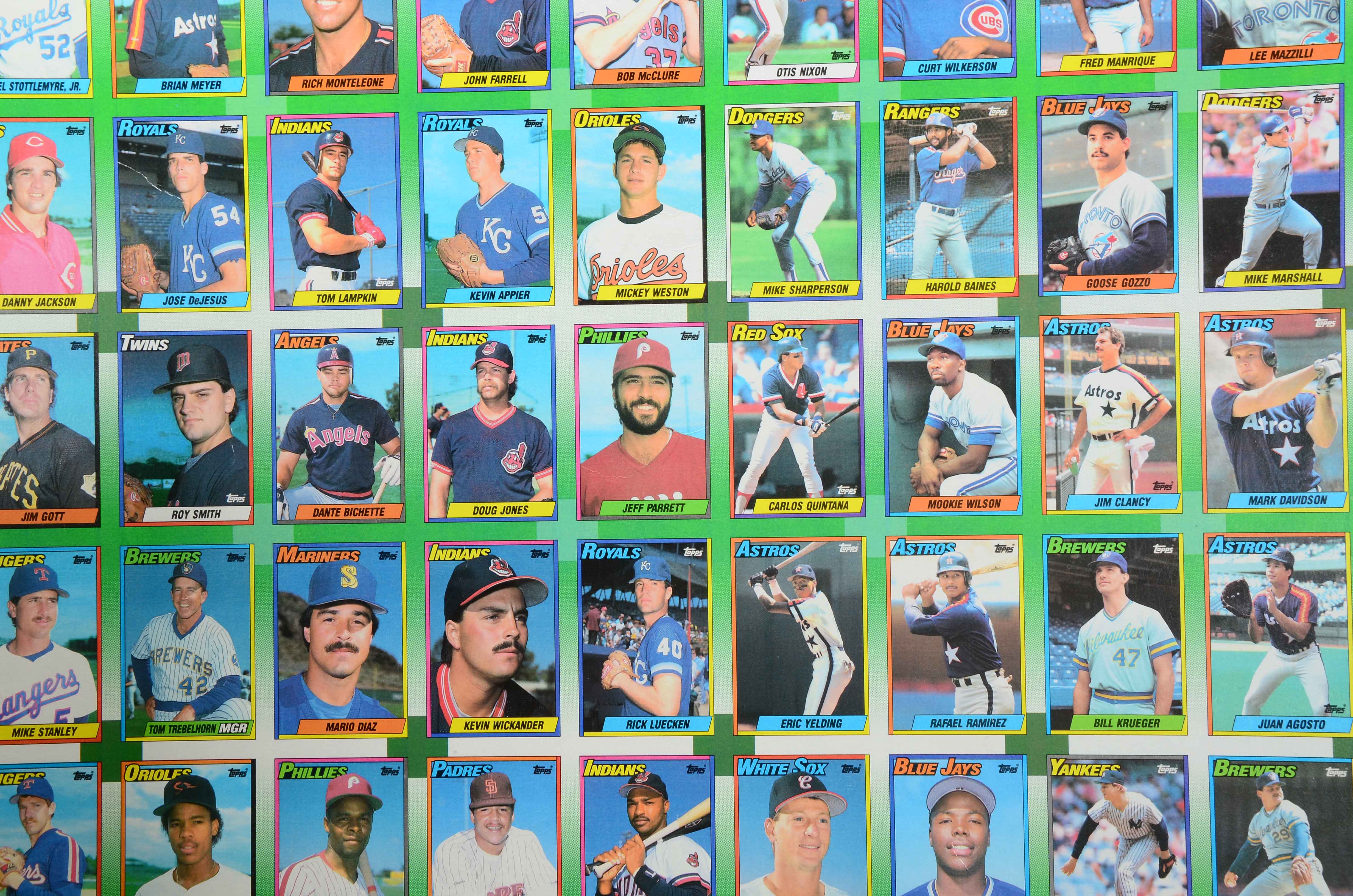 Four Early 1990s Topps Baseball Cards Uncut Sheets