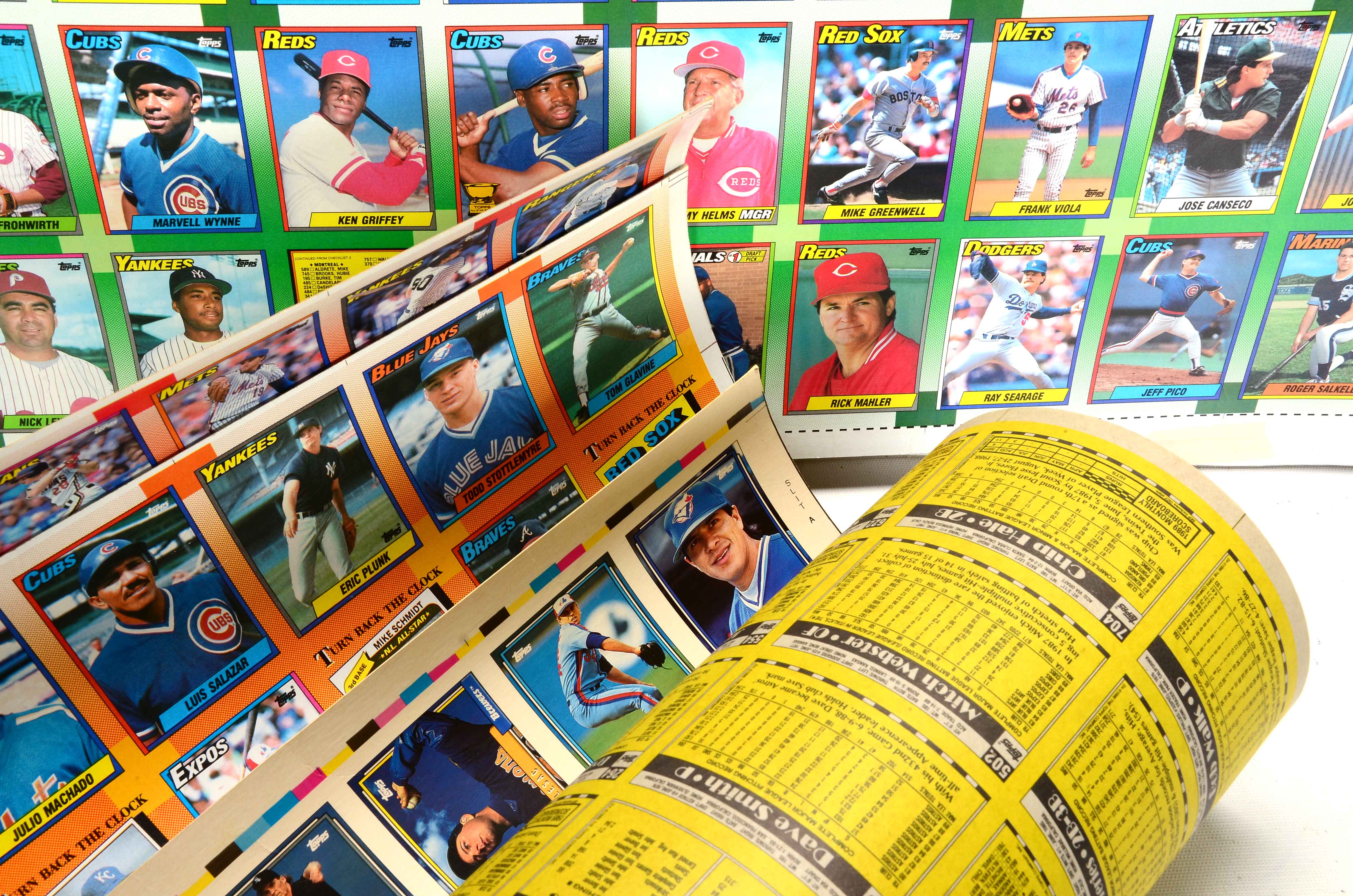 Four Early 1990s Topps Baseball Cards Uncut Sheets