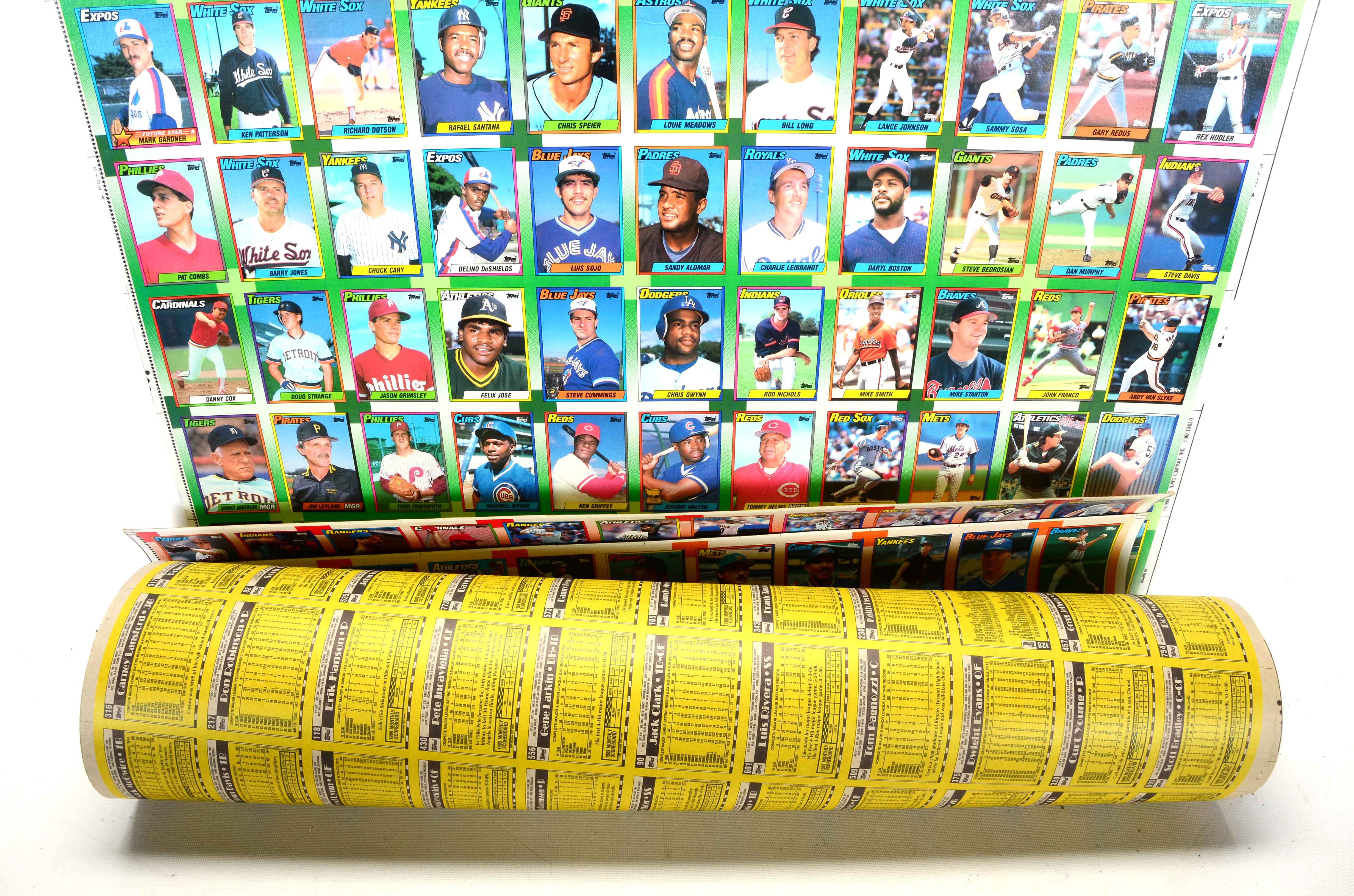 Four Early 1990s Topps Baseball Cards Uncut Sheets