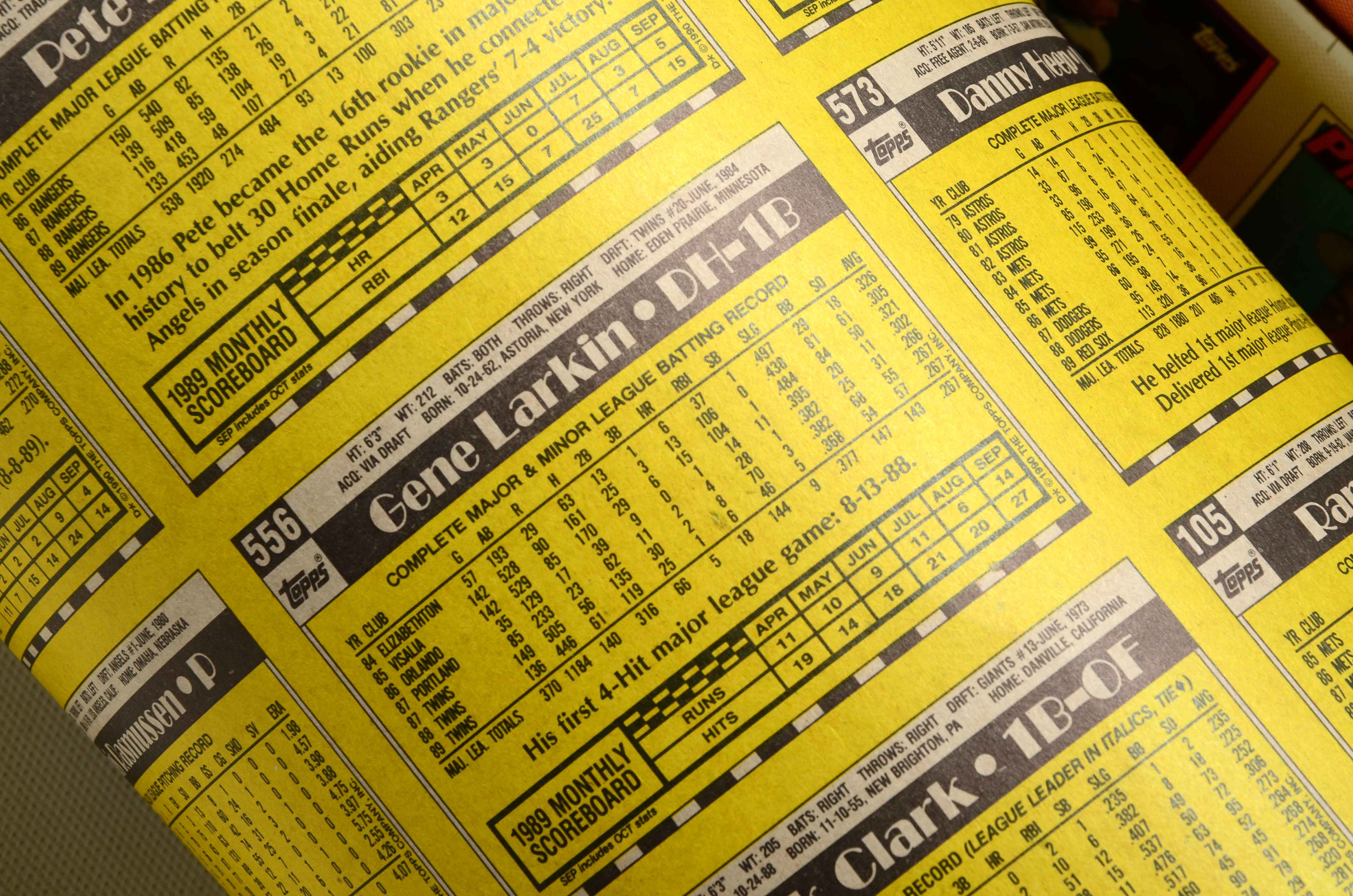 Four Early 1990s Topps Baseball Cards Uncut Sheets