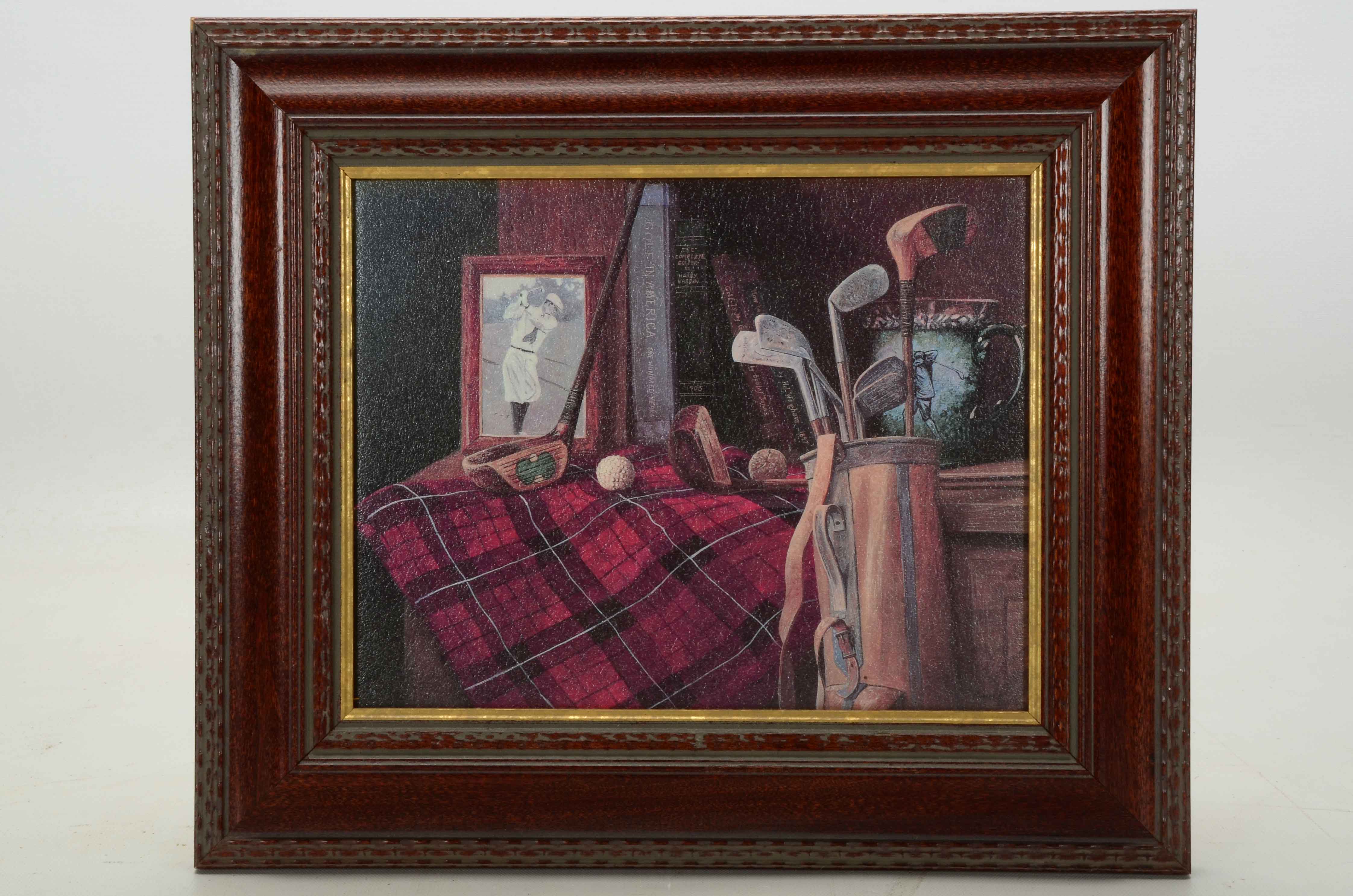 Four Framed Golf Decor Items