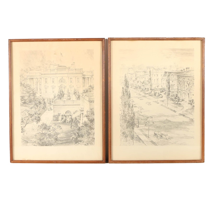 Lithographs of Antique Architectural Scenes