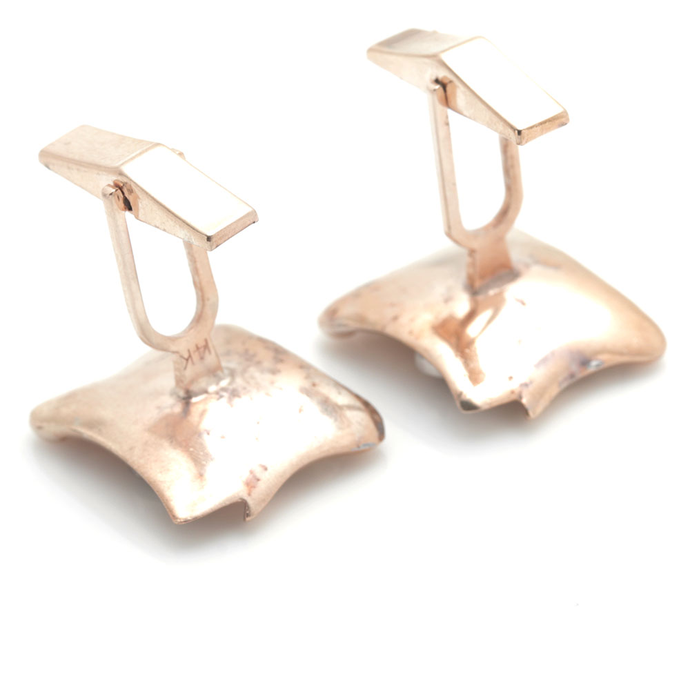 14K Yellow and White Gold Initial Cufflinks