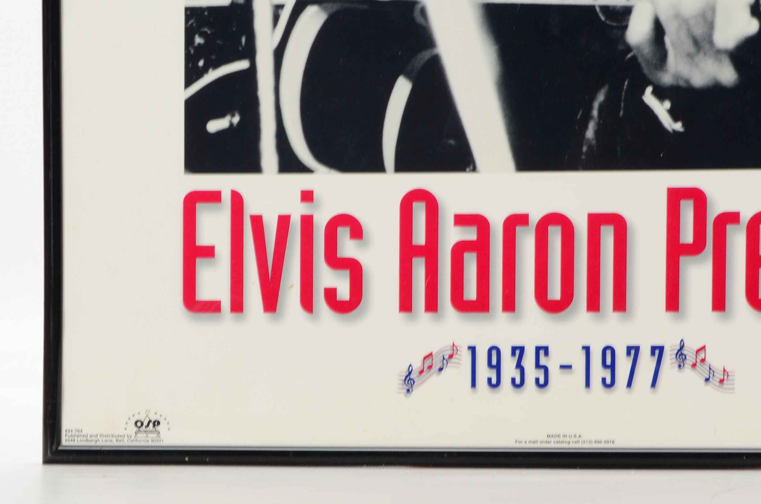 Pair Of Elvis Presley Commemorative Framed Music Posters