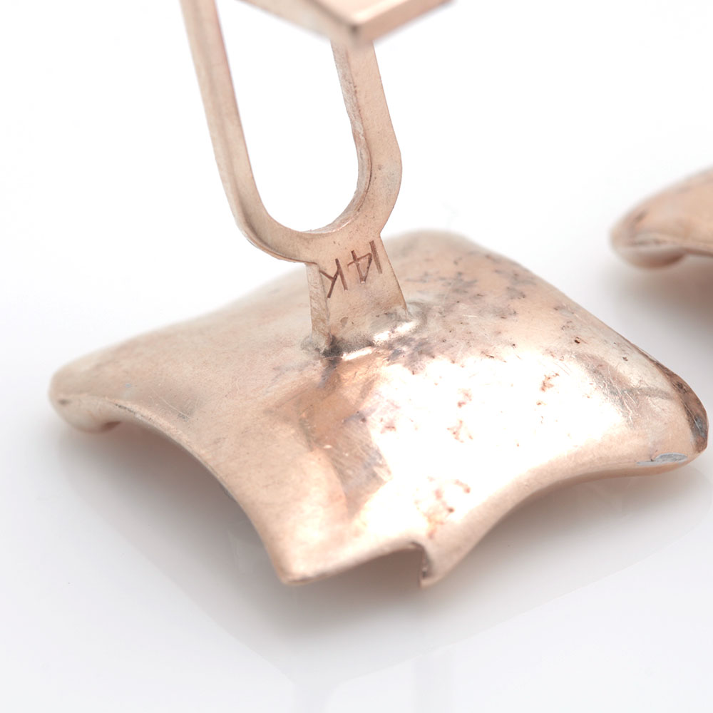 14K Yellow and White Gold Initial Cufflinks