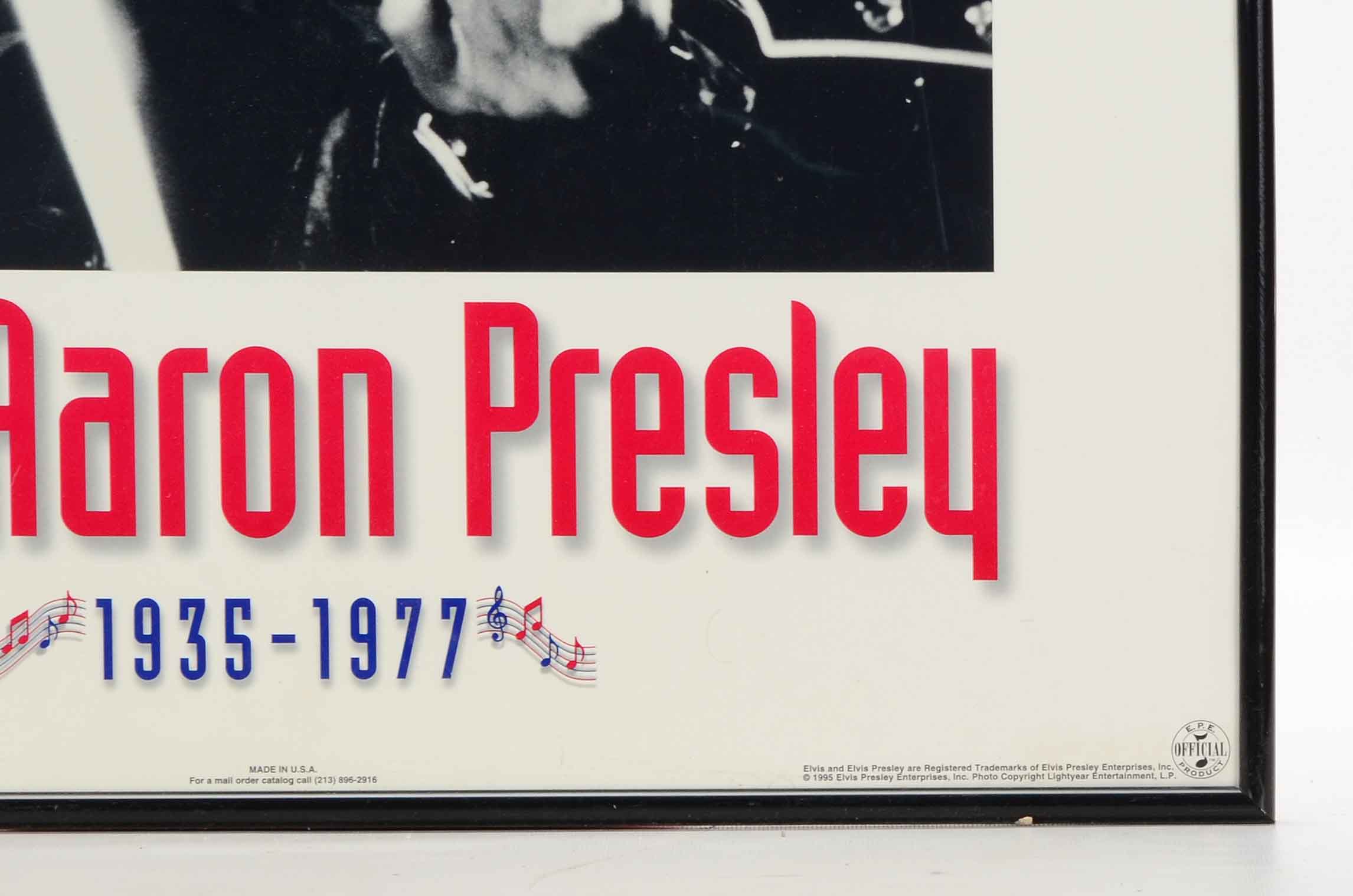 Pair Of Elvis Presley Commemorative Framed Music Posters