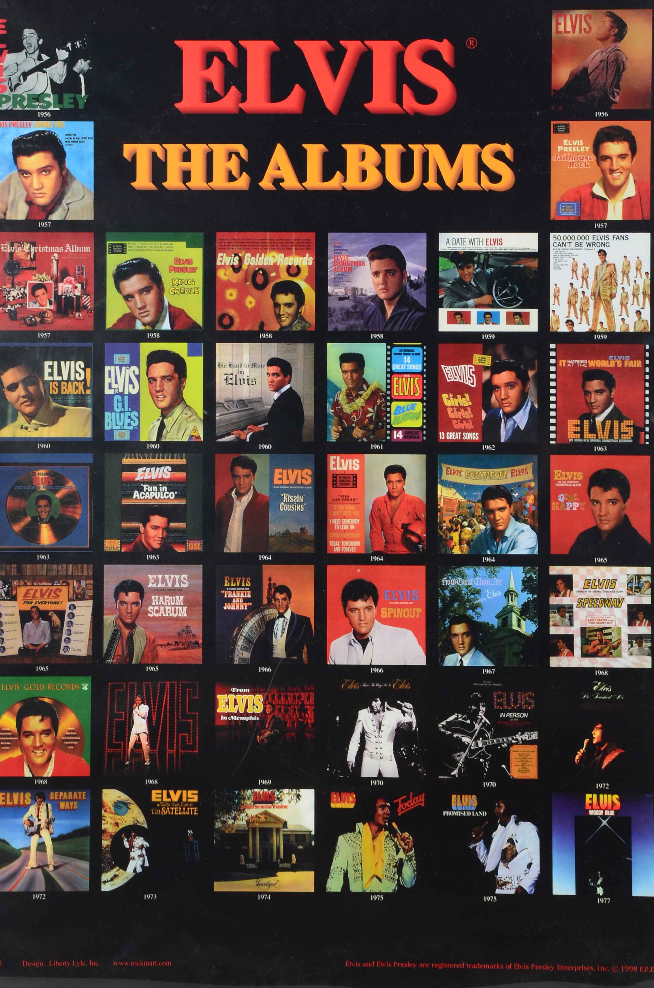 Pair Of Elvis Presley Commemorative Framed Music Posters