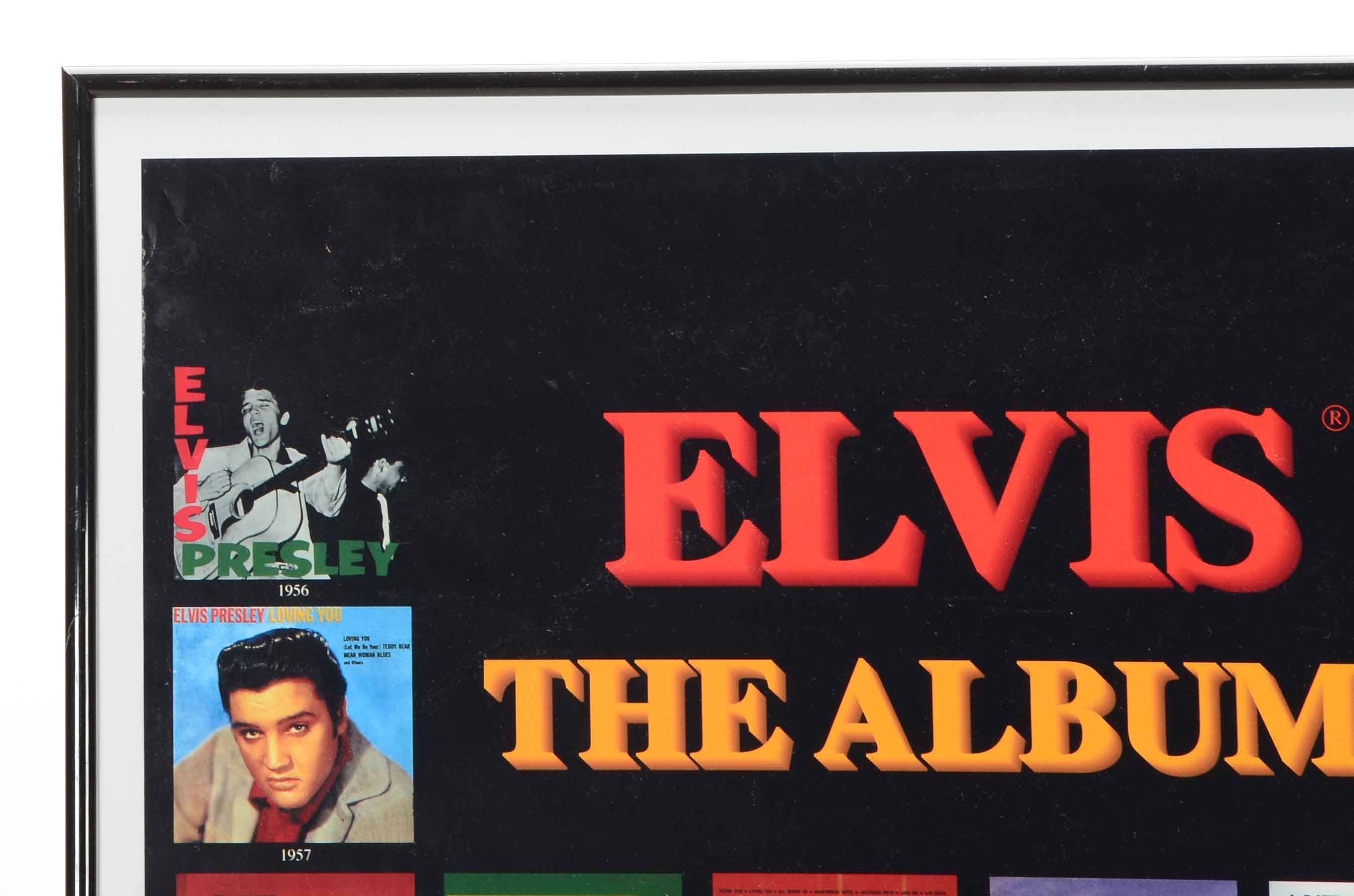 Pair Of Elvis Presley Commemorative Framed Music Posters
