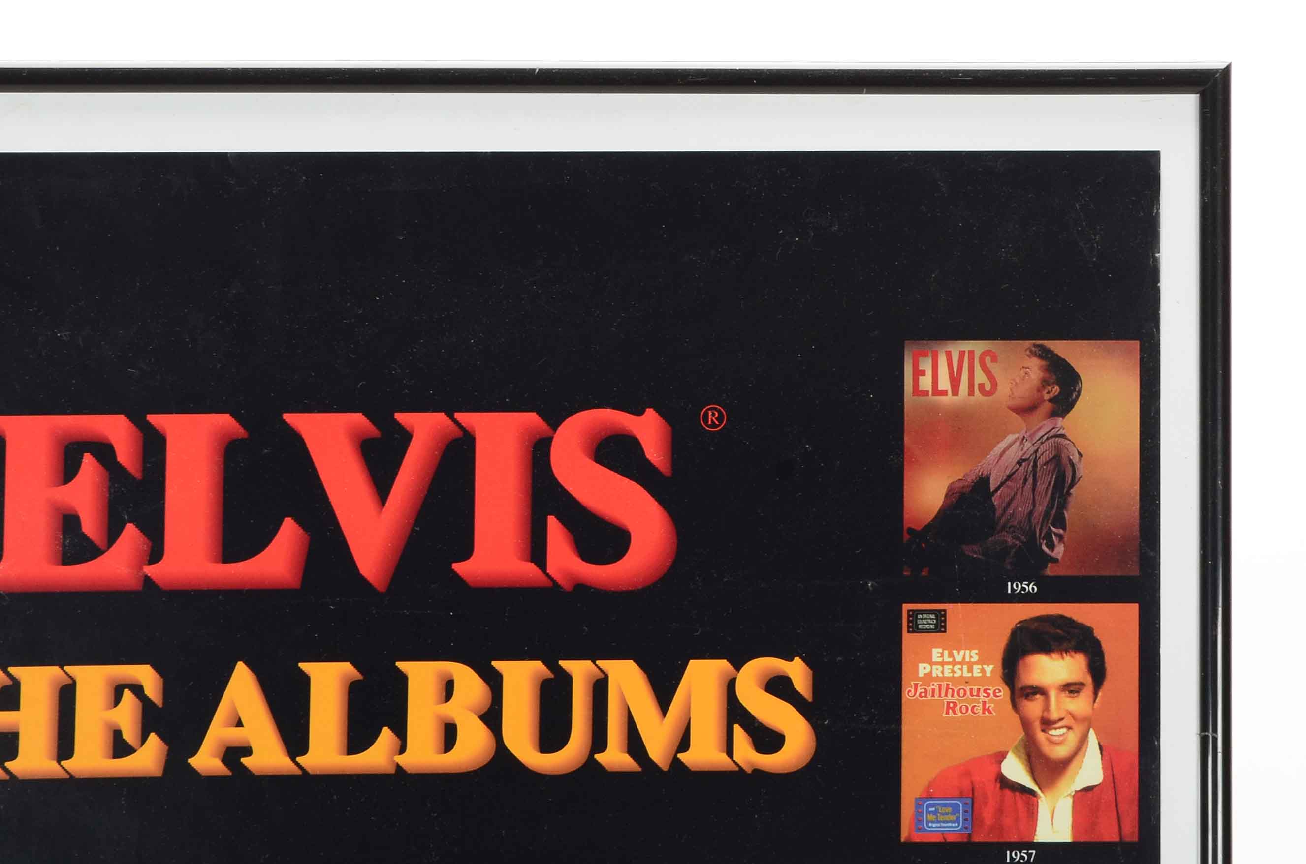 Pair Of Elvis Presley Commemorative Framed Music Posters