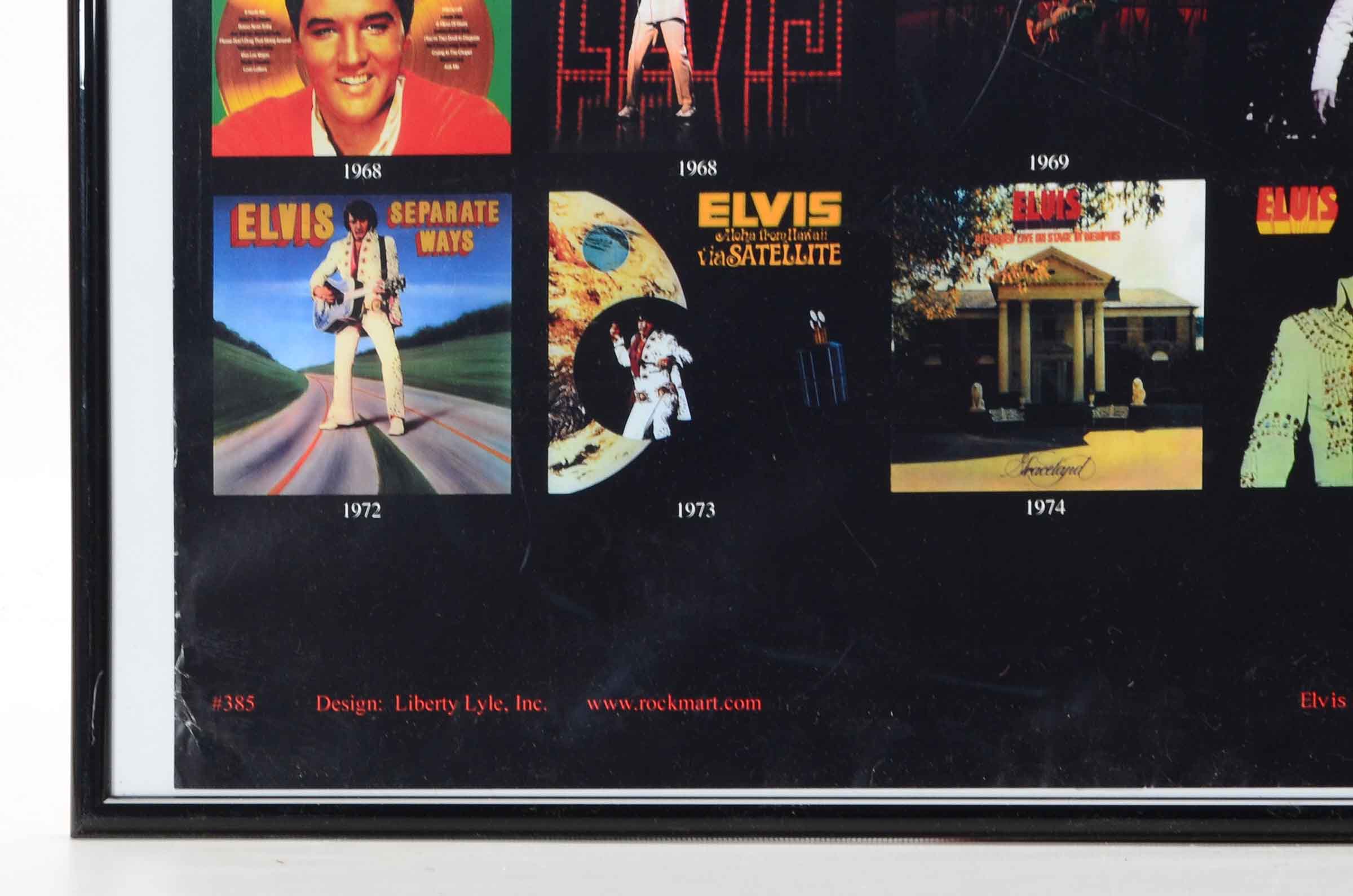 Pair Of Elvis Presley Commemorative Framed Music Posters