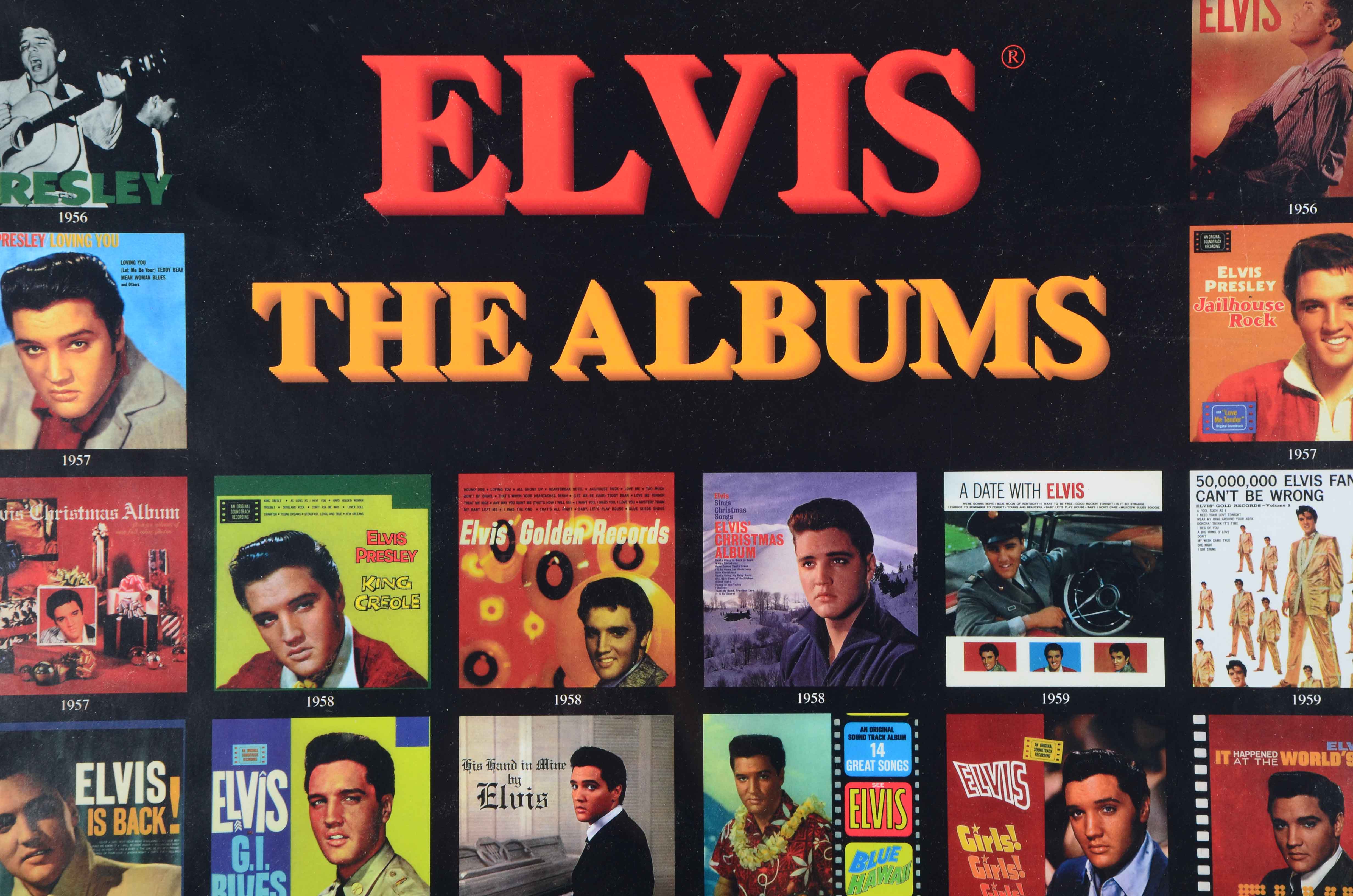 Pair Of Elvis Presley Commemorative Framed Music Posters