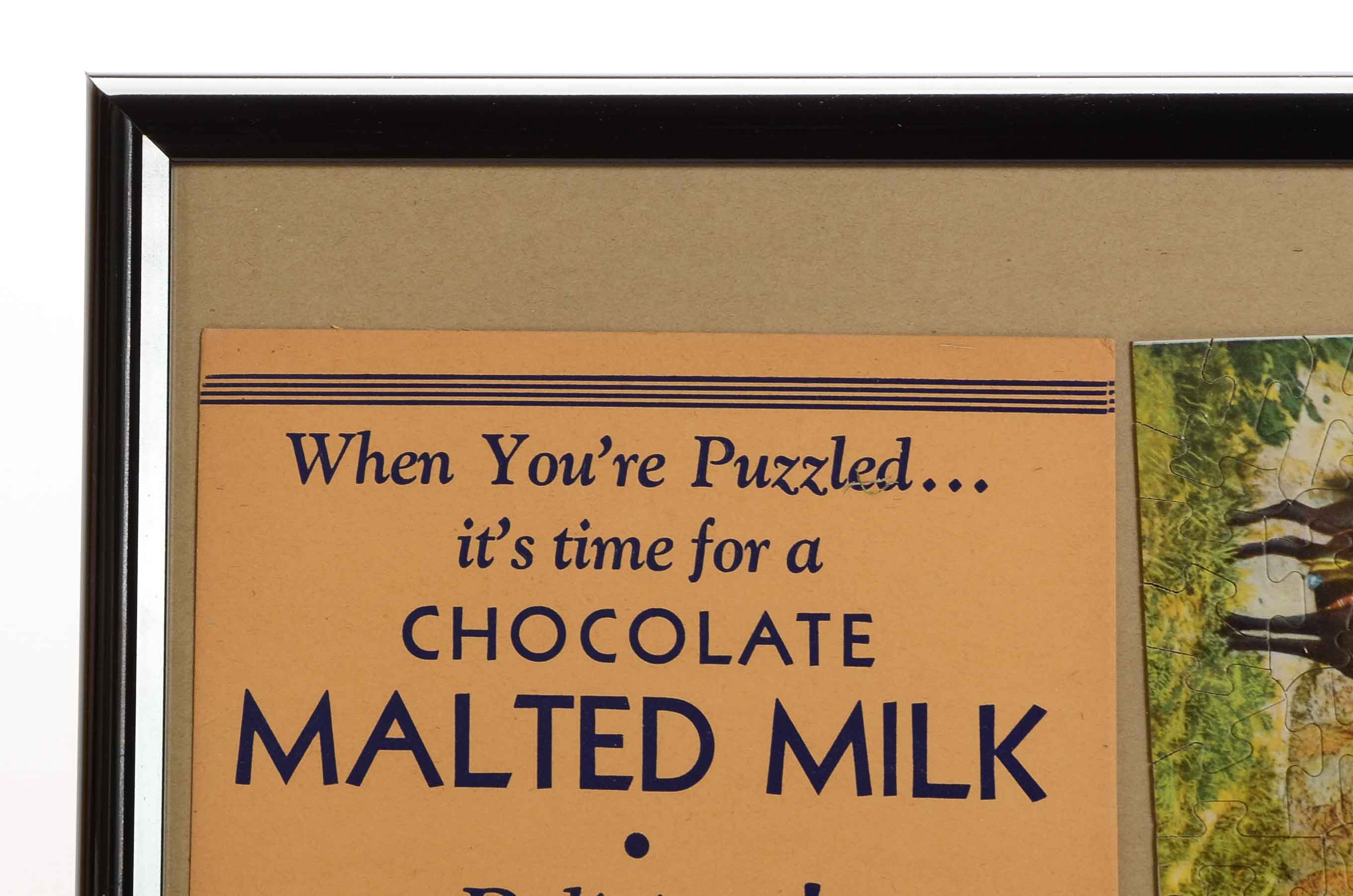 1940s-1950s Kraft Malted Milk Advertisement With Native American Puzzle