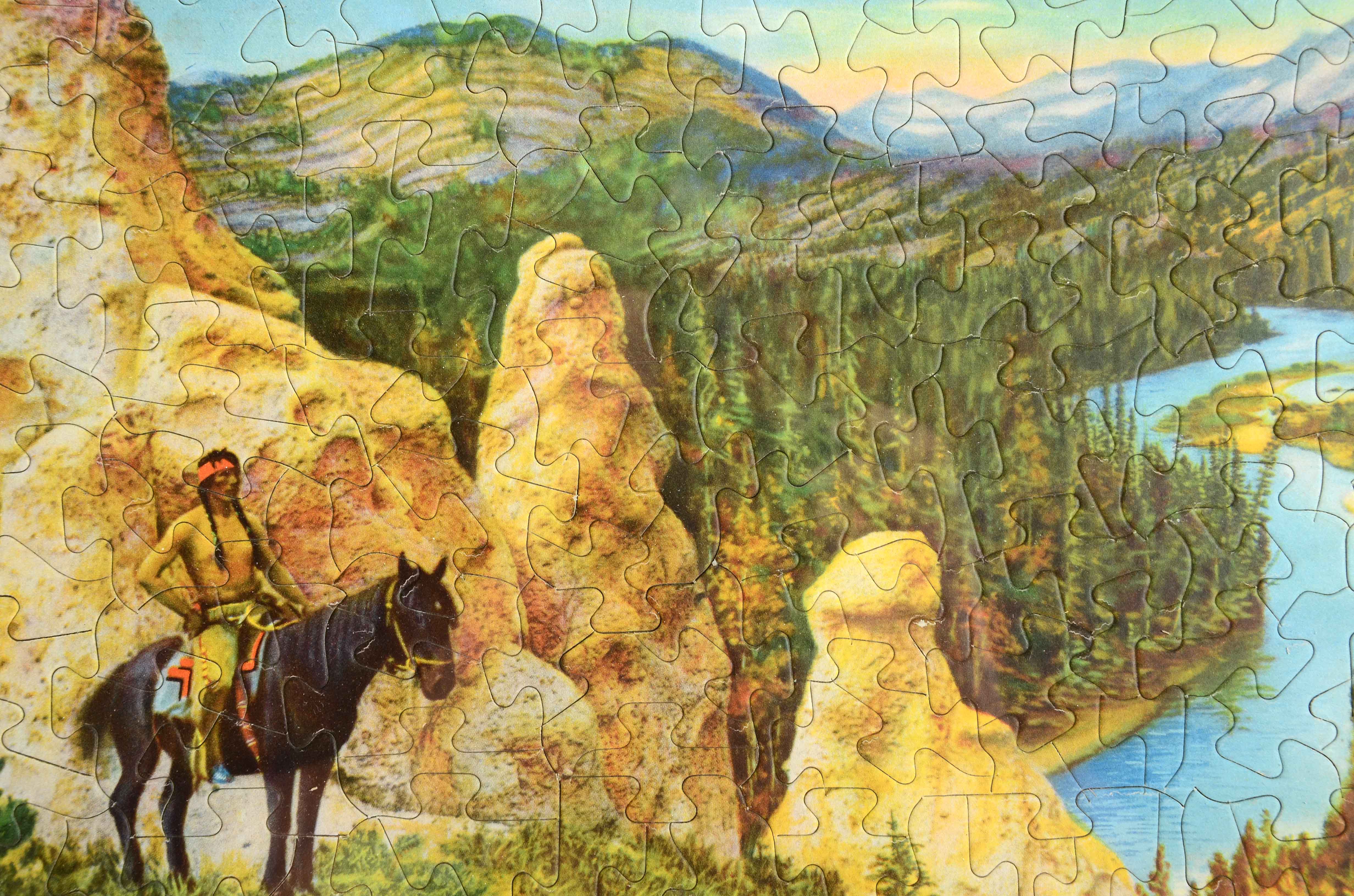 1940s-1950s Kraft Malted Milk Advertisement With Native American Puzzle