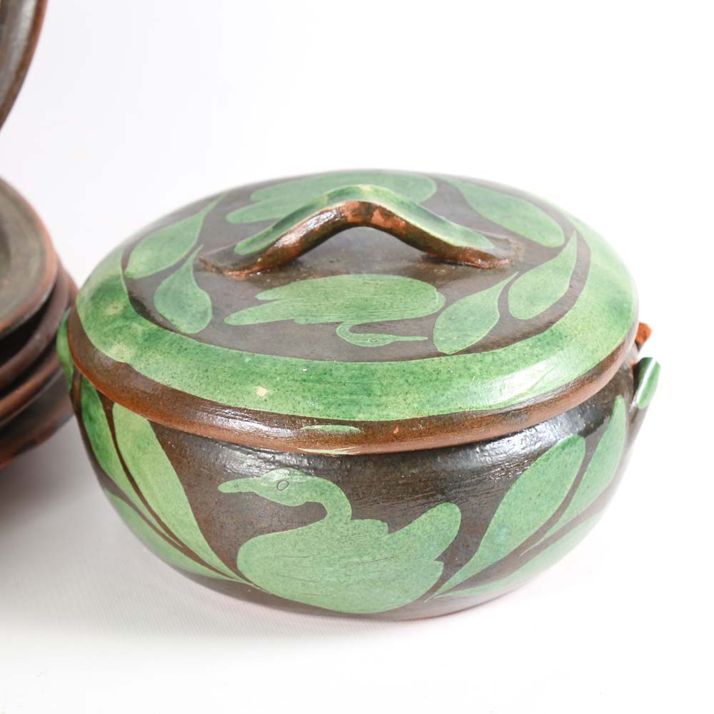 Hand Thrown and Hand-Painted Terracotta Tableware Set