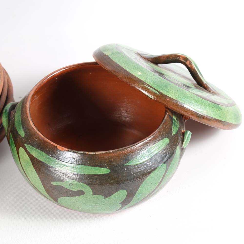 Hand Thrown and Hand-Painted Terracotta Tableware Set