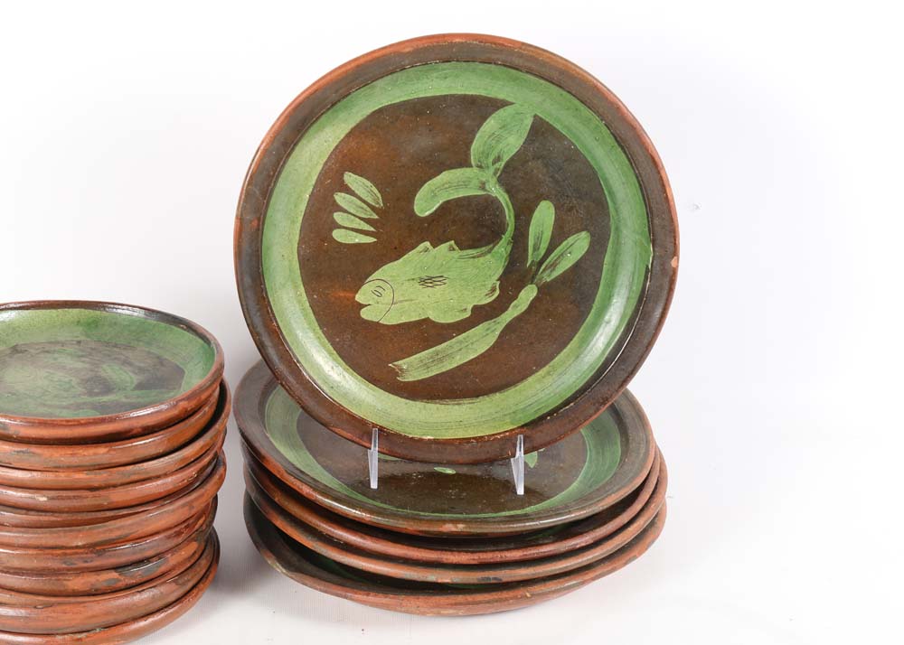 Hand Thrown and Hand-Painted Terracotta Tableware Set