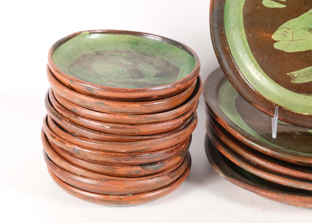 Hand Thrown and Hand-Painted Terracotta Tableware Set