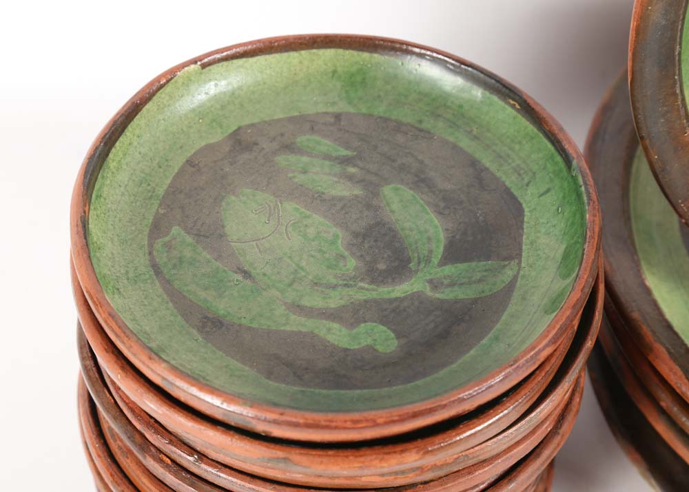 Hand Thrown and Hand-Painted Terracotta Tableware Set