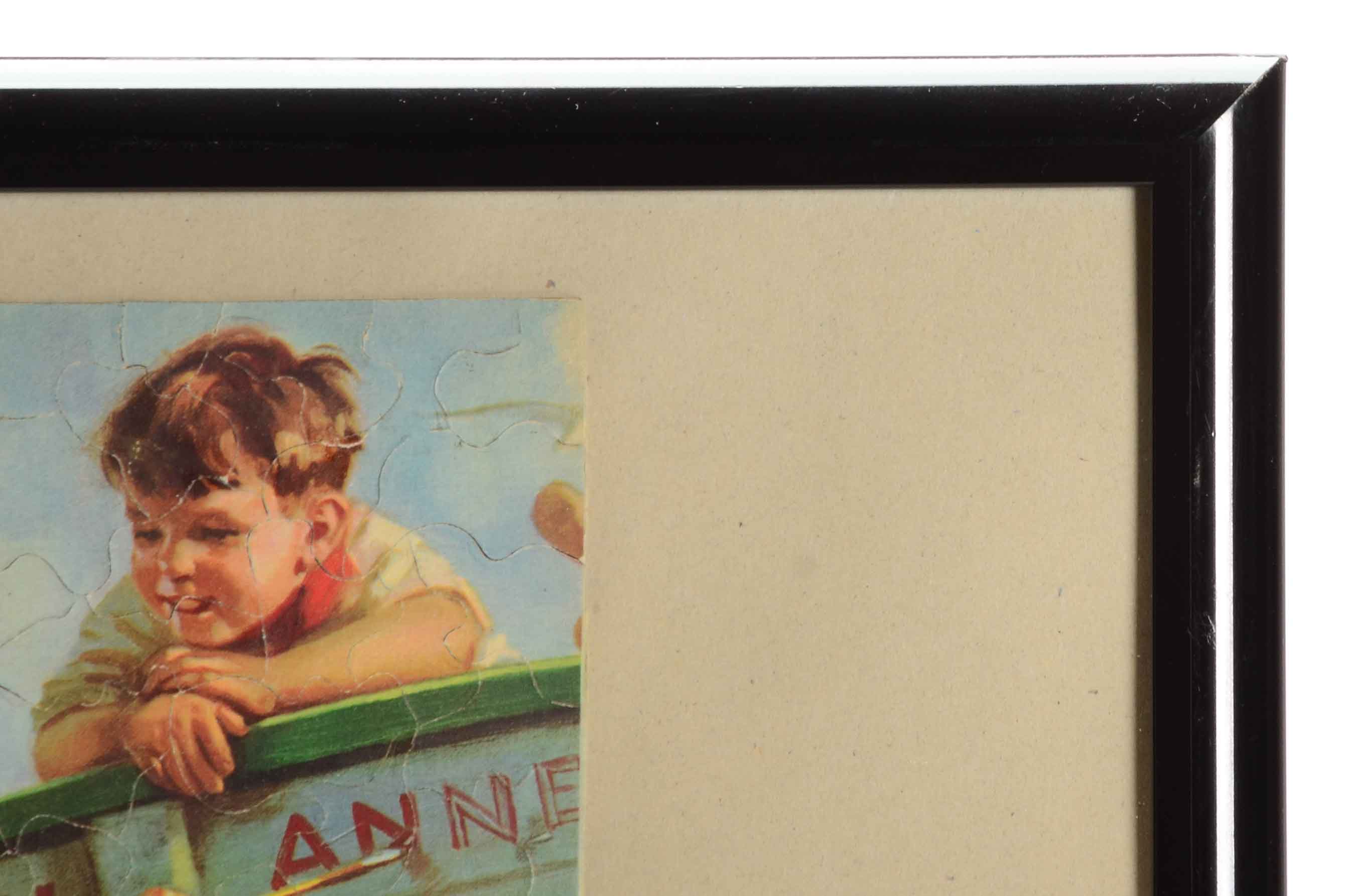 1940s/50s "Old Dutch Coffee" Framed Advertisement With Premium Jigsaw Puzzle