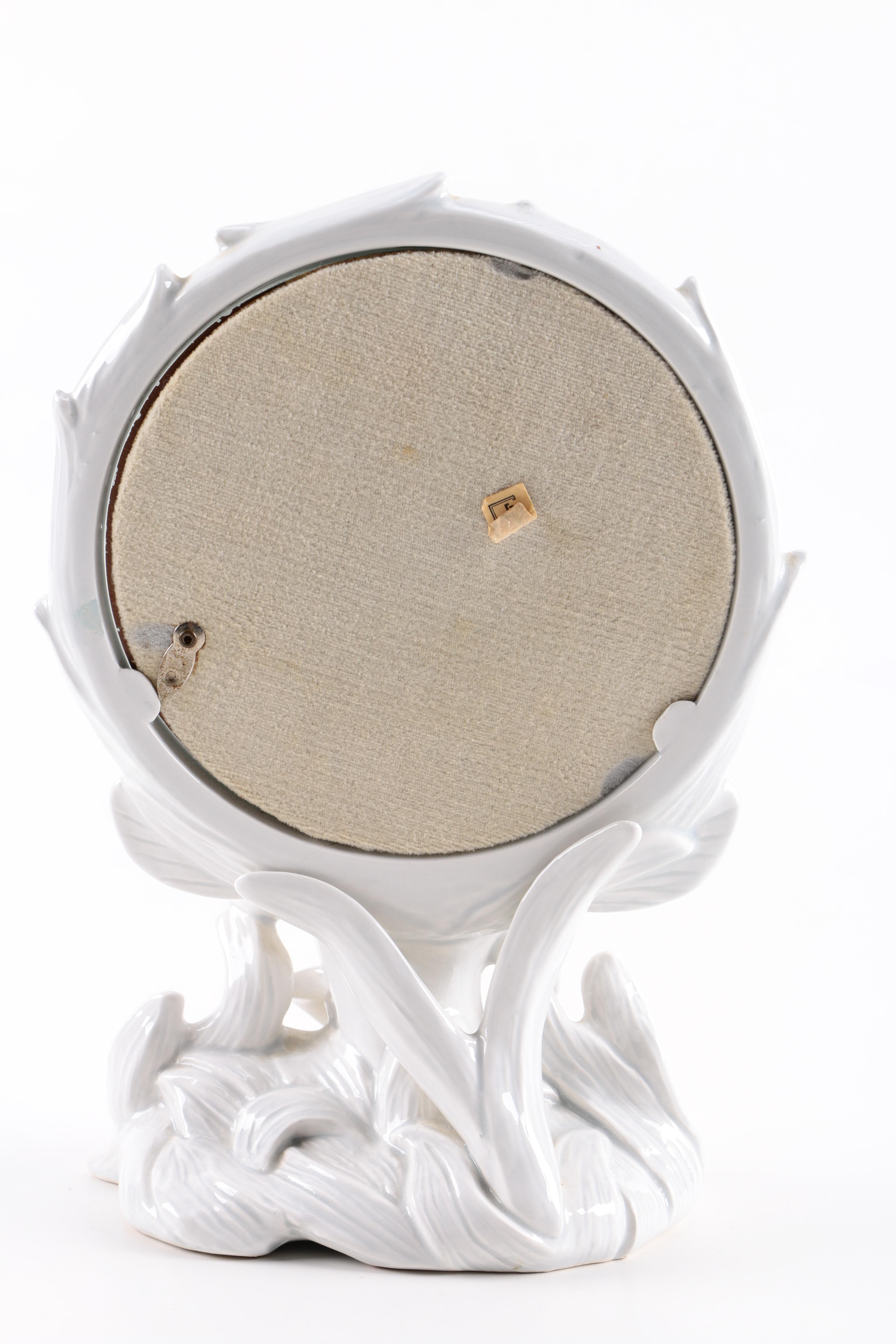 Vintage White Porcelain Décor including a Fitz & Floyd Mirror