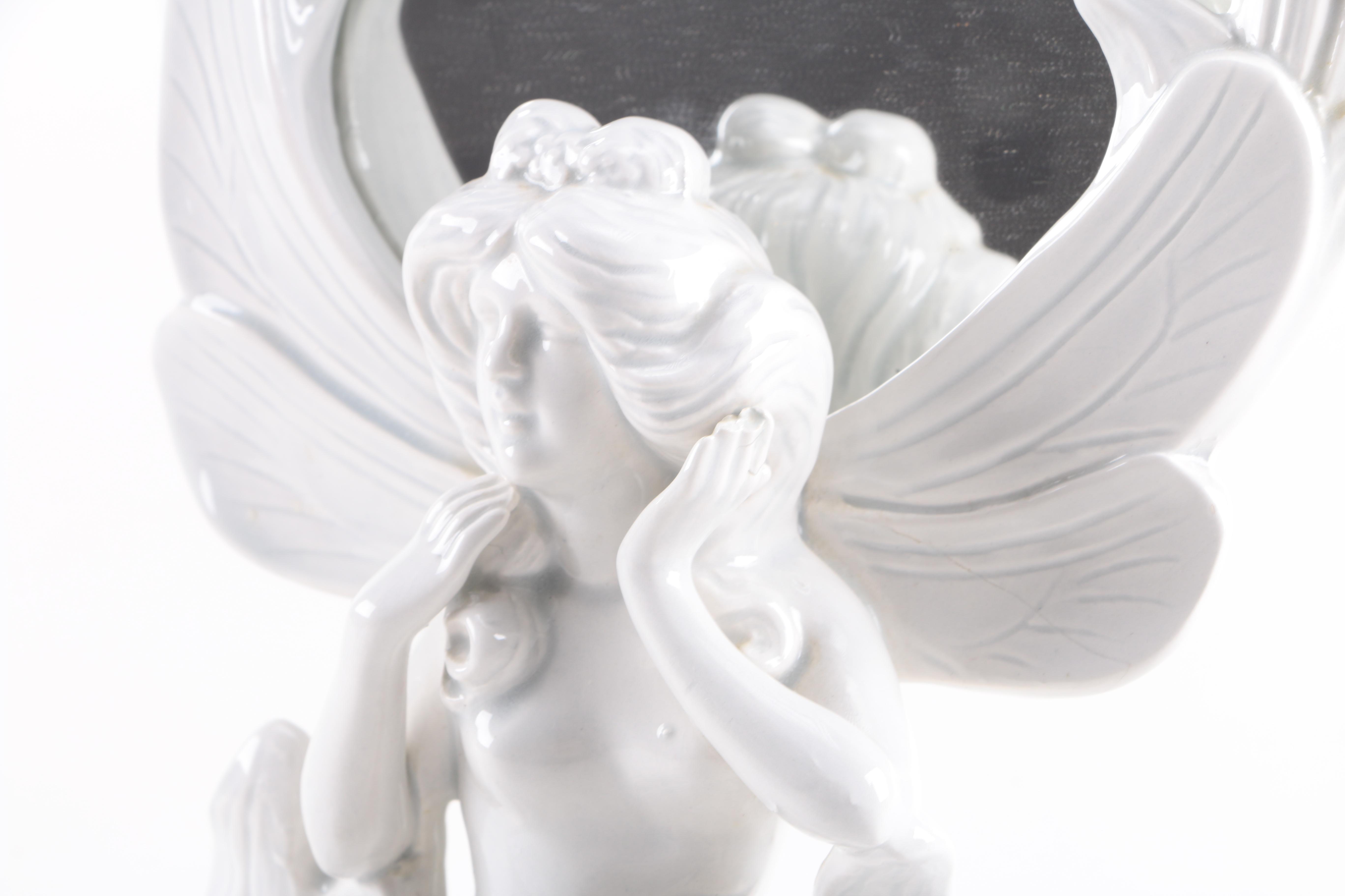 Vintage White Porcelain Décor including a Fitz & Floyd Mirror