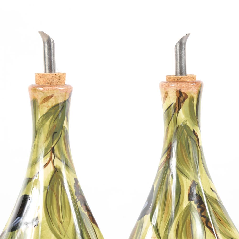 Oil and Vinegar Cruets and Plates