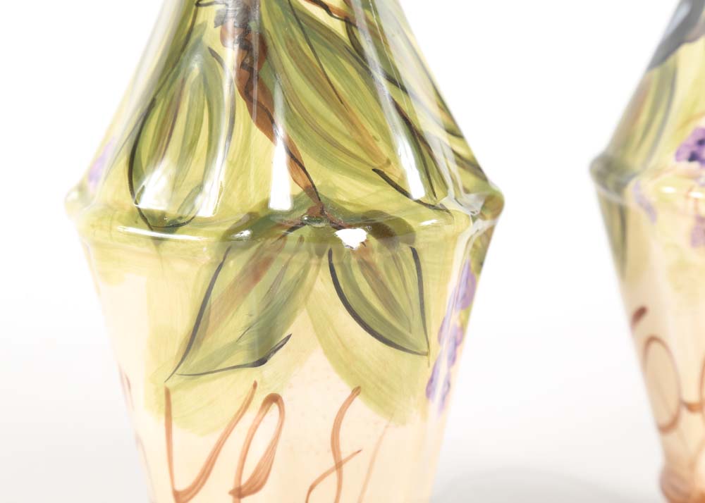 Oil and Vinegar Cruets and Plates