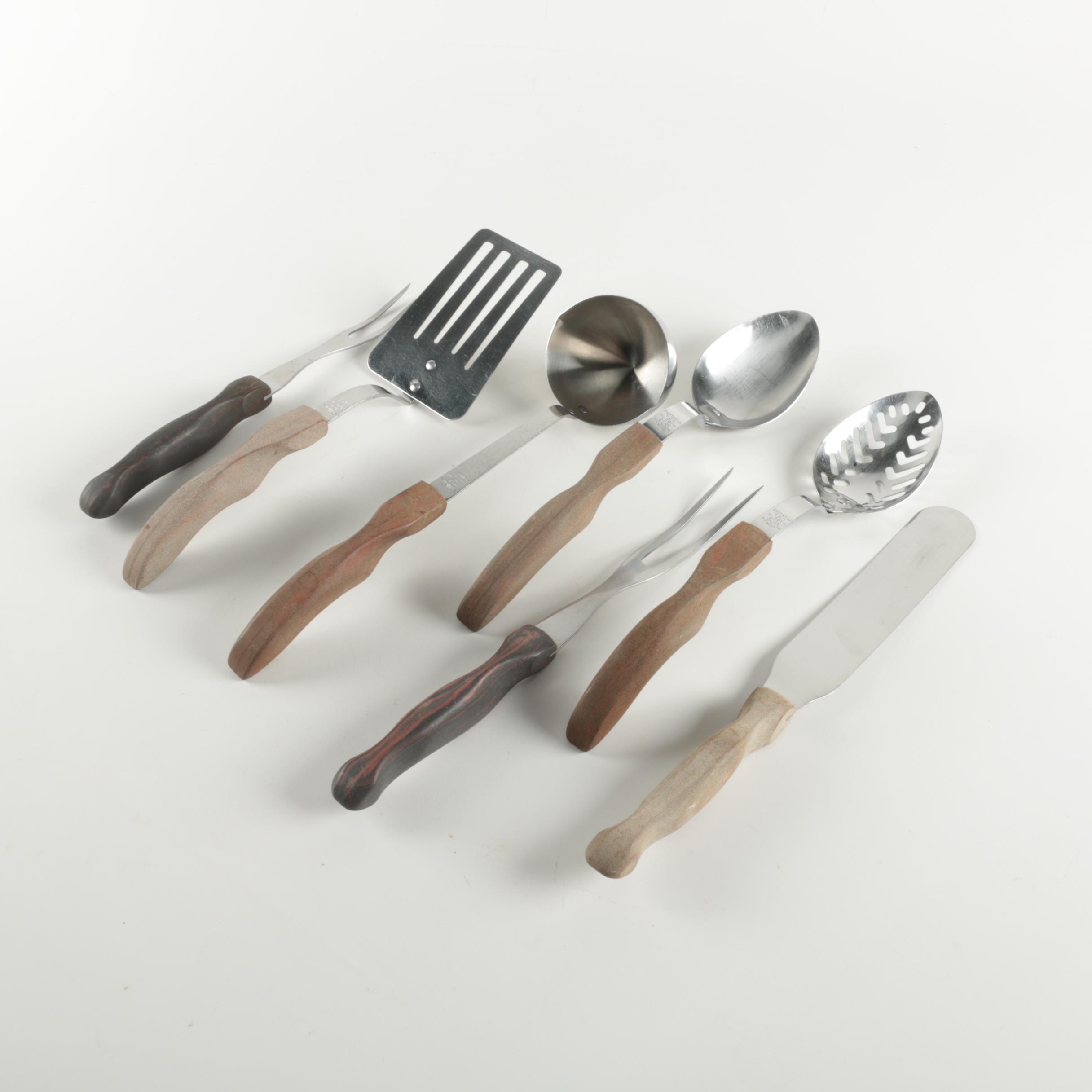Vintage Cutco Cooking Utensils with Wooden Handles