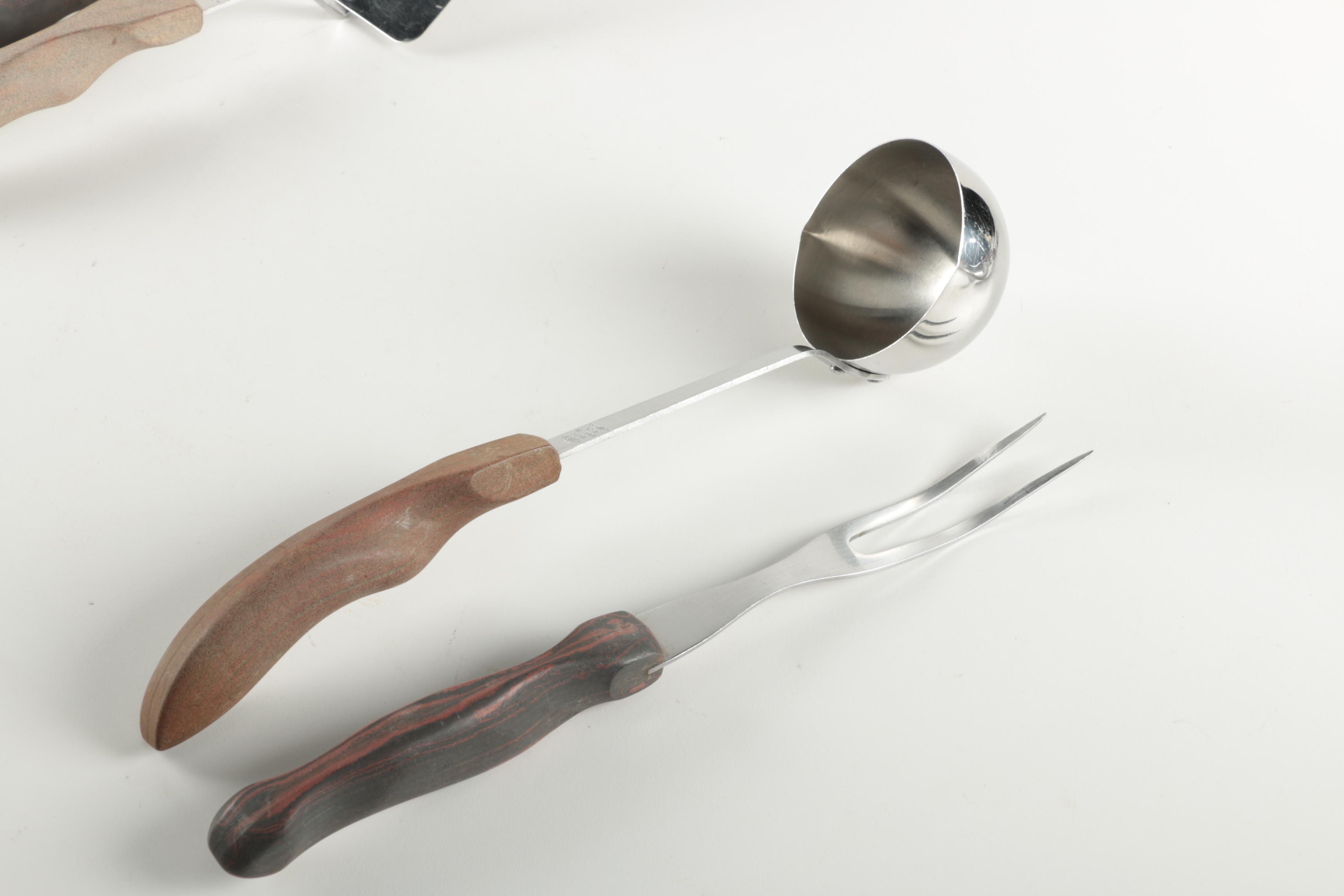 Vintage Cutco Cooking Utensils with Wooden Handles