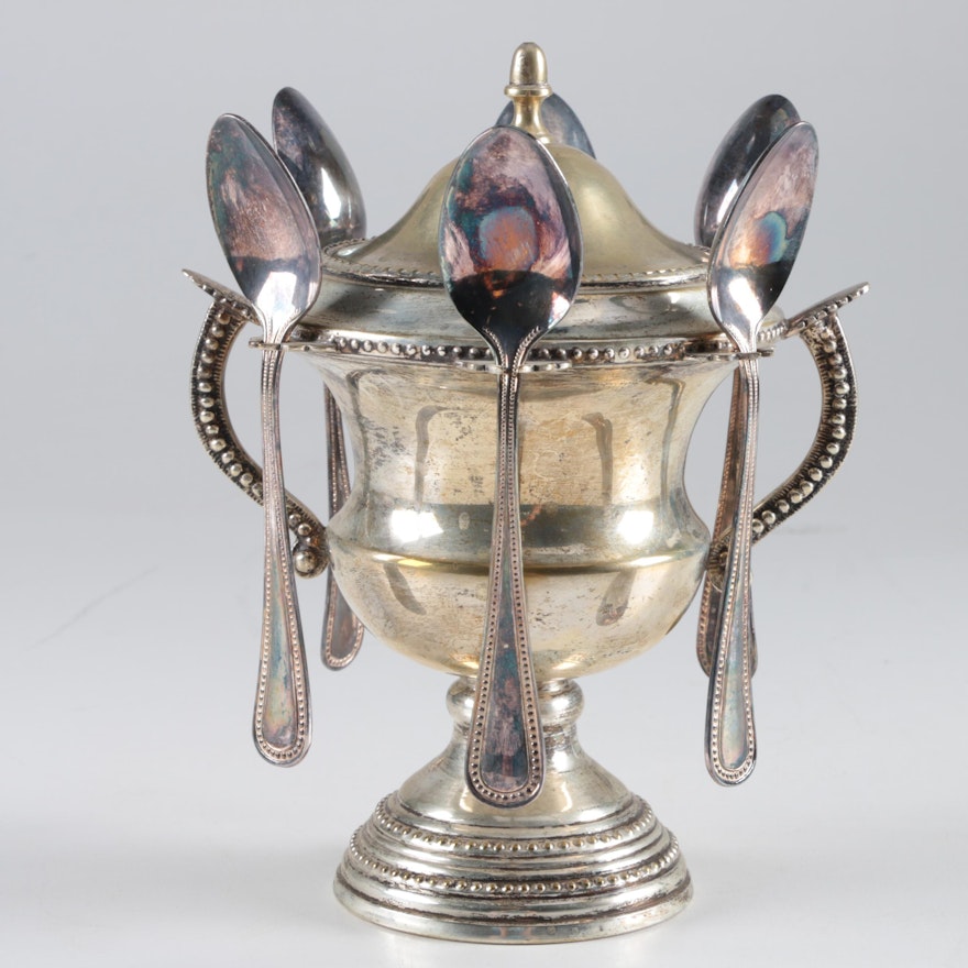 William Adams Silver Plated Sugar Spooner with Spoons