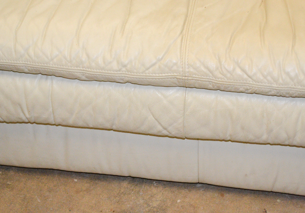 Cream Colored Leather Sofa