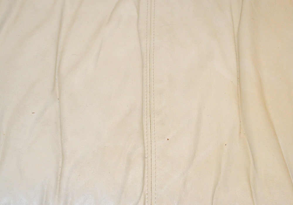 Cream Colored Leather Sofa