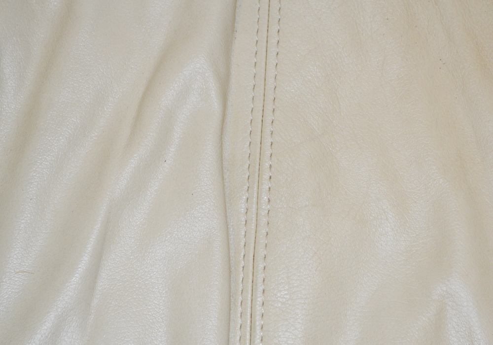 Cream Colored Leather Sofa