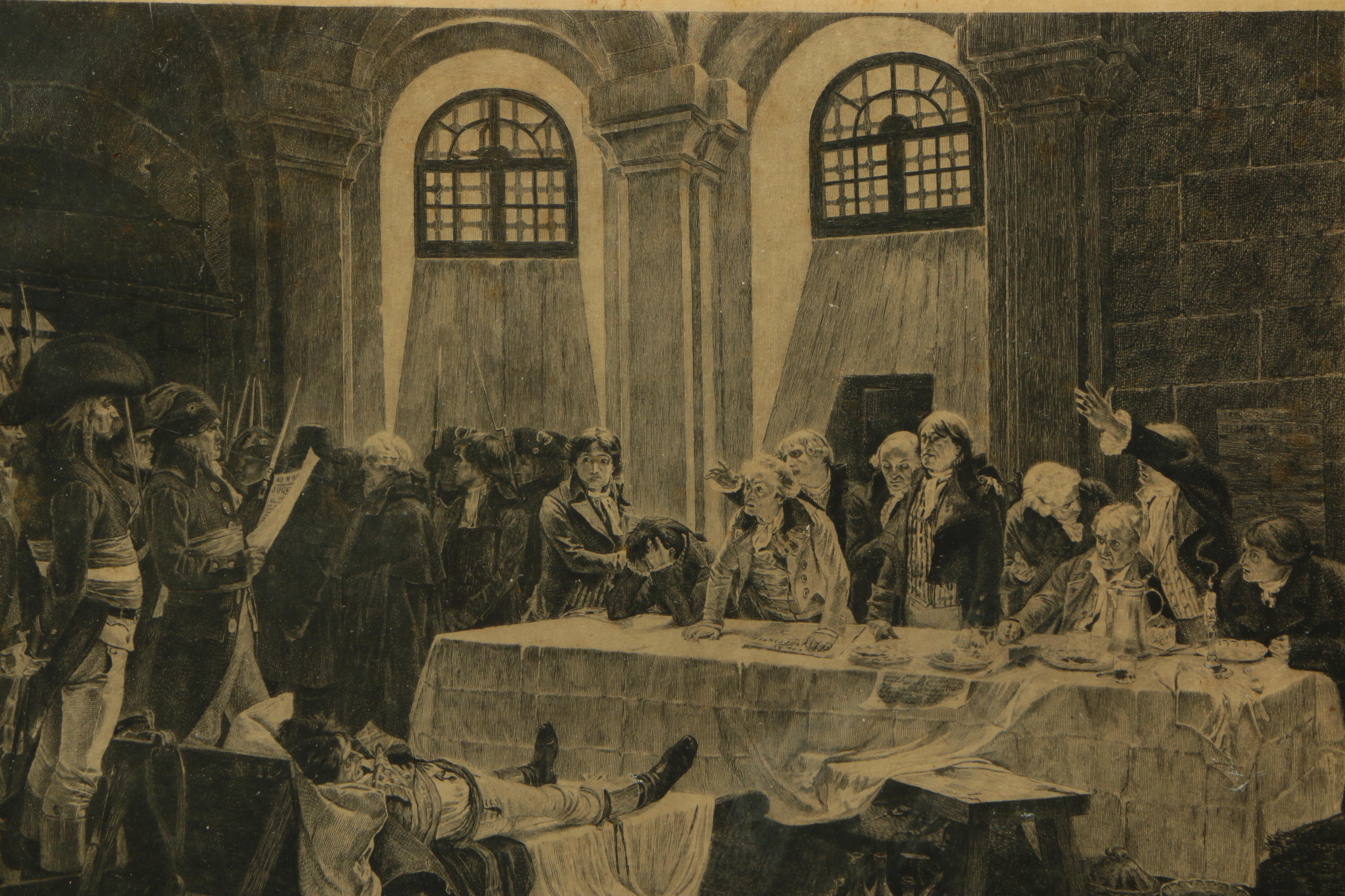 François Flameng Engraving "Robespierre's Arrest"